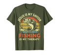 Jesus Is My Savior Fishing Therapy Funny T-Shirt - Graphic Print Unisex - T-Shirt, Sweatshirt, Hoodie