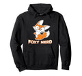 Foxy Nerd Nerdy Fox Geek Gamer Glasses Book Hoodie - Graphic Print Unisex - T-Shirt, Sweatshirt, Hoodie