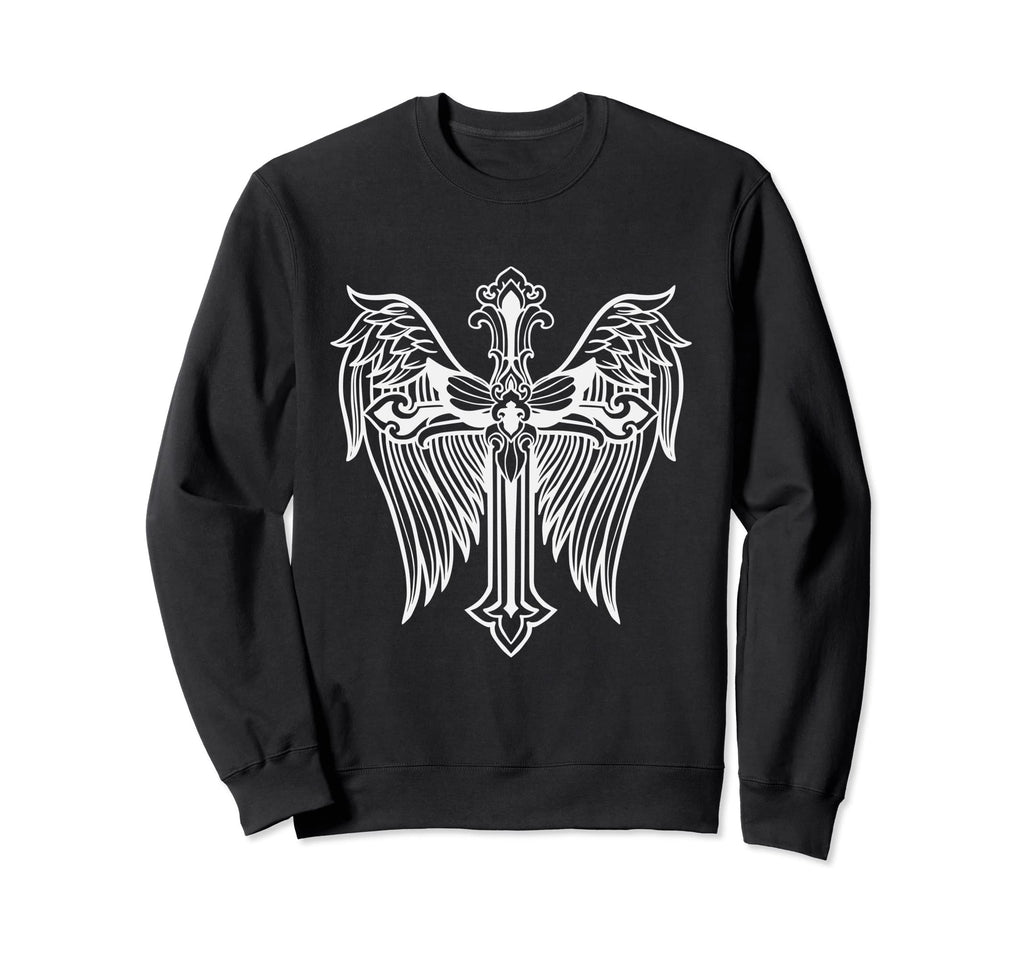 Sacred Cross Moth Goth Horror Antisocial Sweatshirt - Graphic Print Unisex - T-Shirt, Sweatshirt, Hoodie
