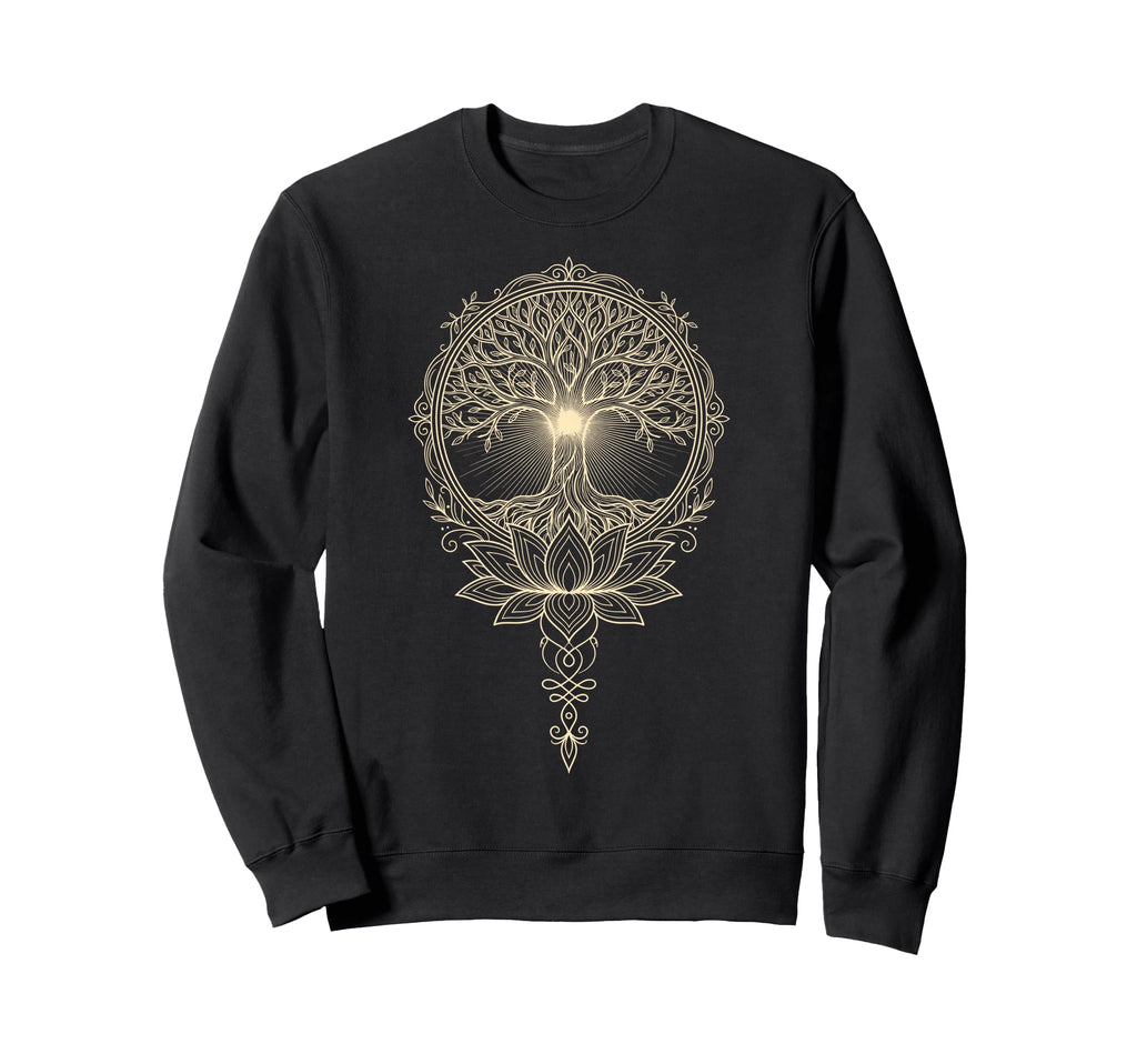 Sacred Yoga Tree Meditation Om Sweatshirt - Graphic Print Men Women - T-Shirt, Sweatshirt, Hoodie