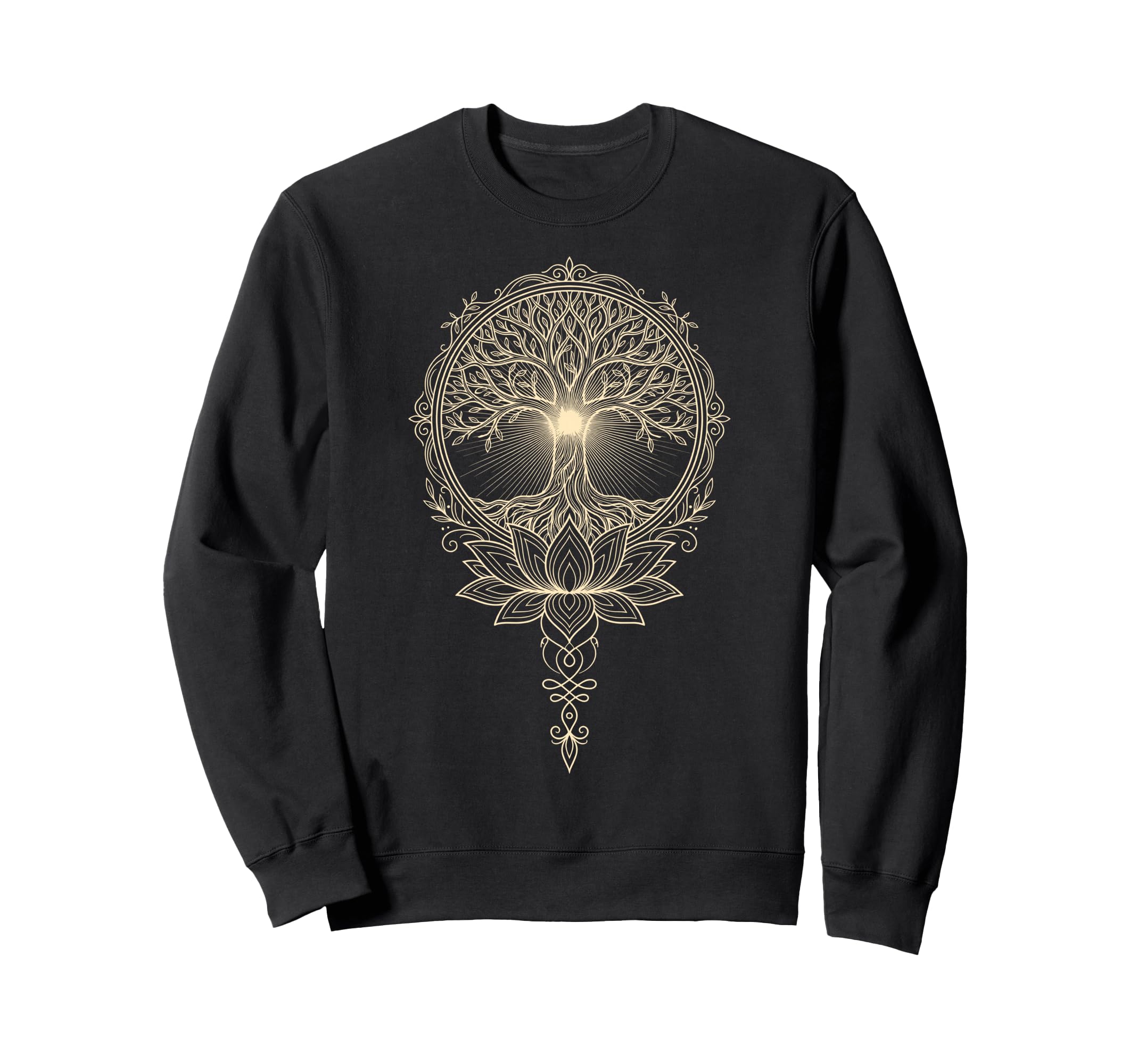Sacred Yoga Tree Meditation Om Sweatshirt - Graphic Print Men Women - T-Shirt, Sweatshirt, Hoodie