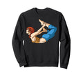 Cartoon Yoga Pose Illustration Sweatshirt - Unique Graphic for Adults - T-Shirt, Sweatshirt, Hoodie