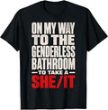 On My Way to The Genderless Bathroom Funny Vintage Grunge T-Shirt Unisex T-shirt, Sweatshirt, Hoodie, Long Sleeve Tee - T-Shirt, Sweatshirt, Hoodie
