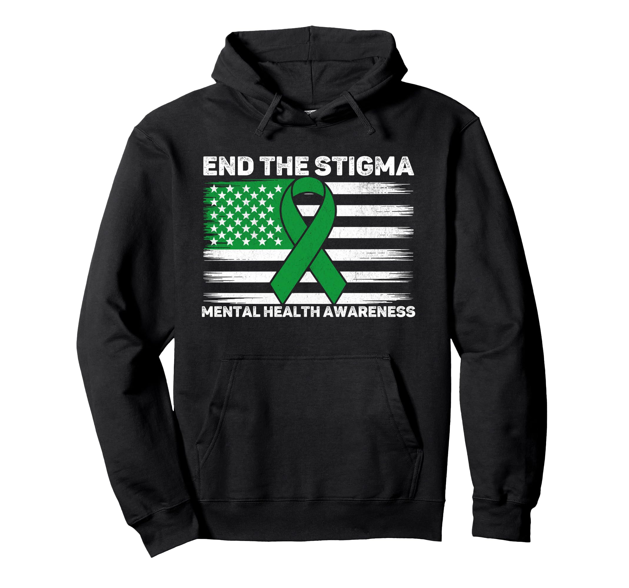 End Stigma Mental Health Awareness Month Hoodie - Graphic Print Men Women - T-Shirt, Sweatshirt, Hoodie