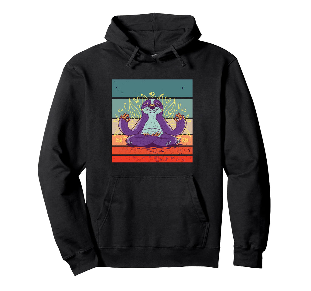 Sloth Yoga Meditation Zen Mindfulness Hoodie - Custom Art Print Unisex - T-Shirt, Sweatshirt, Hoodie