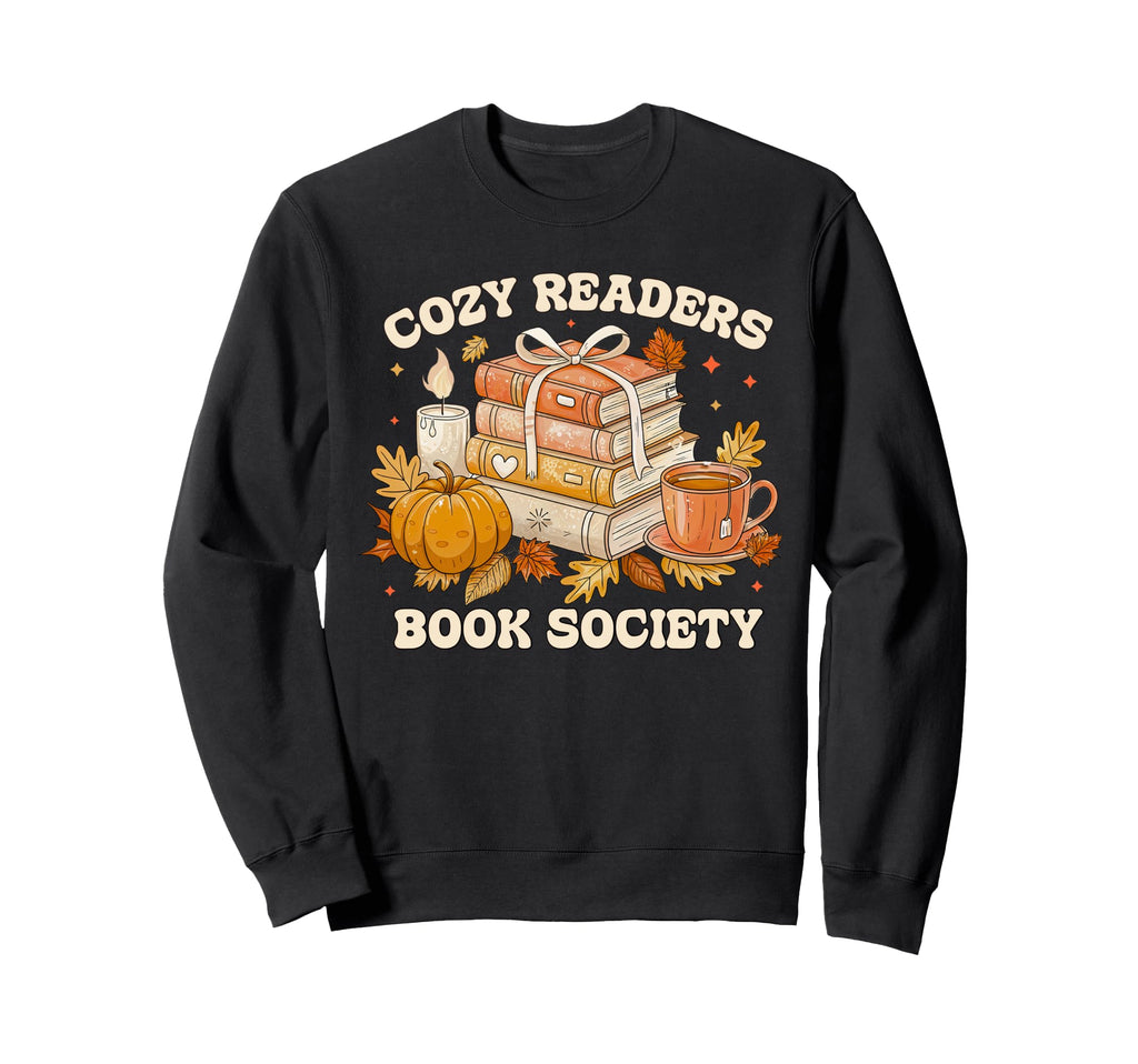 Fall Bibliophile Cozy Readers Book Sweatshirt - Graphic Print for Adults - T-Shirt, Sweatshirt, Hoodie