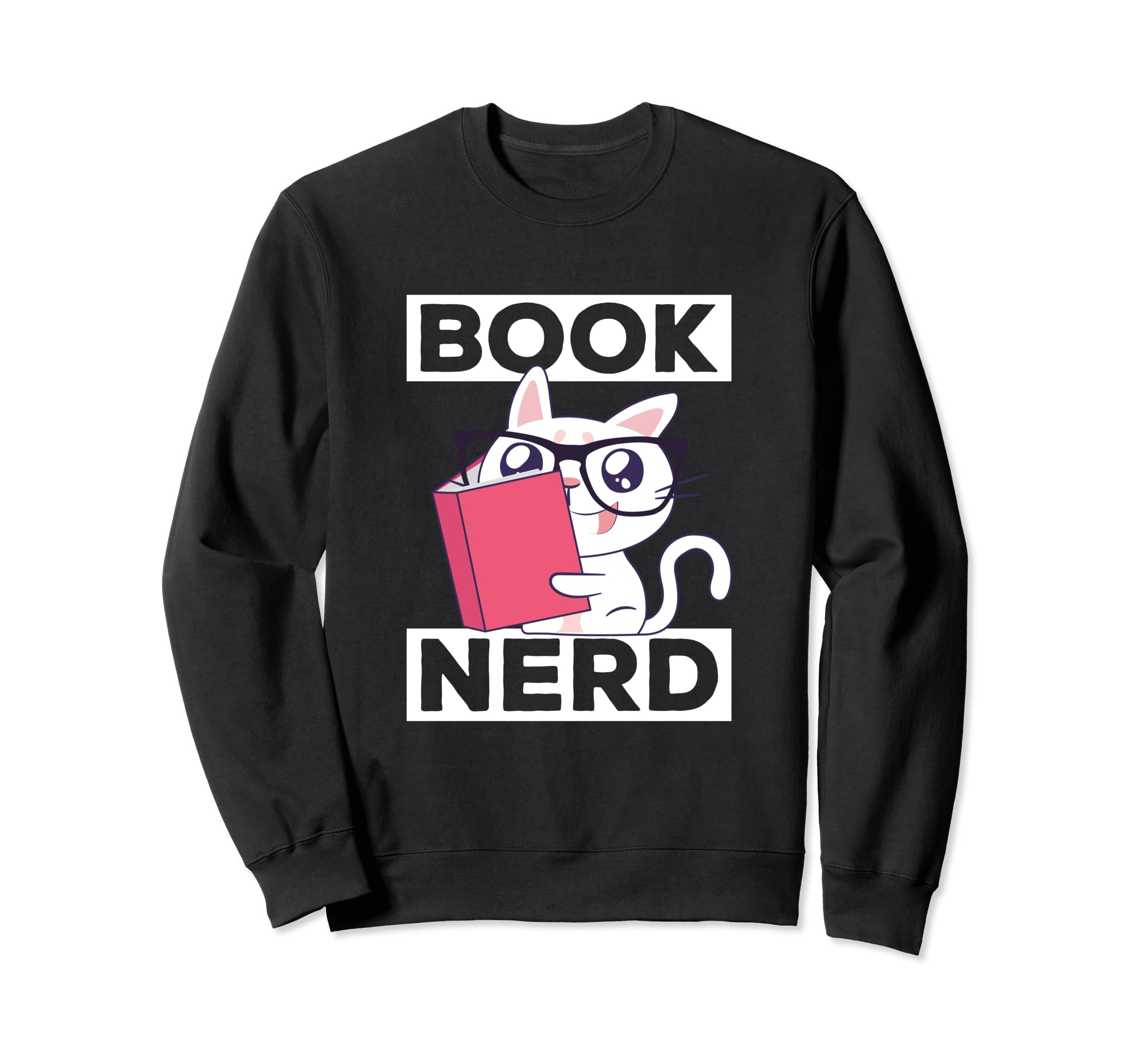 Book Nerd Nerdy Cat Reading Sweatshirt - Aesthetic Graphic for Adults - T-Shirt, Sweatshirt, Hoodie