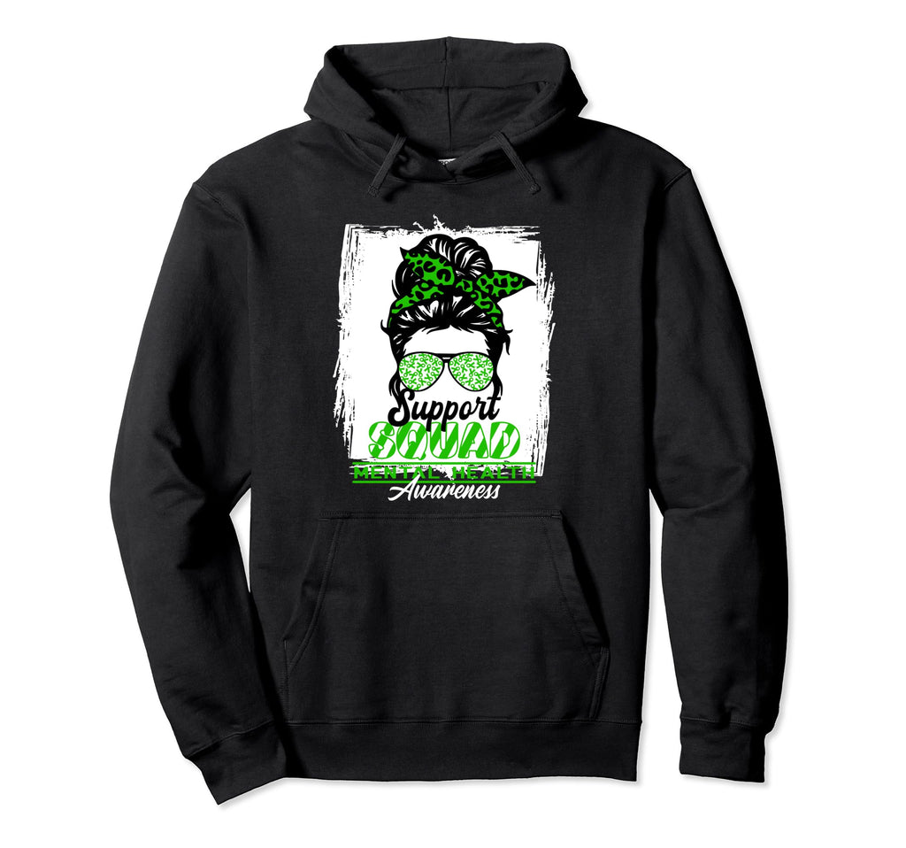 Messy Bun Support Awareness Squad I Hoodie - Aesthetic Graphic Unisex - T-Shirt, Sweatshirt, Hoodie
