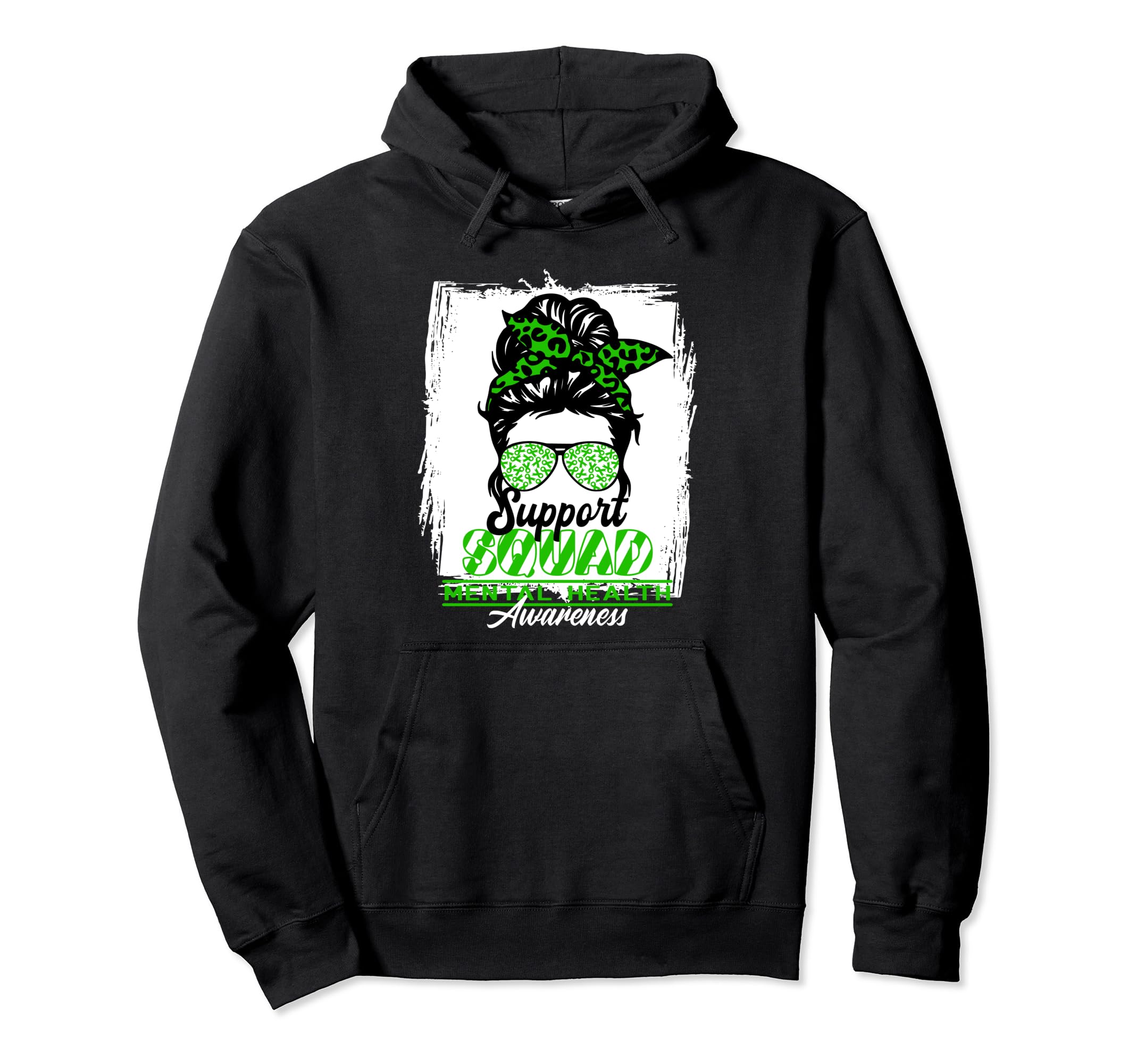 Messy Bun Support Awareness Squad I Hoodie - Aesthetic Graphic Unisex - T-Shirt, Sweatshirt, Hoodie