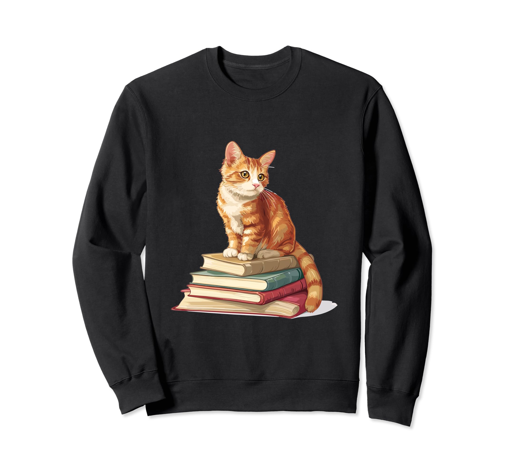Cats And Books Reading Bookworm Funny Sweatshirt - Trendy Graphic Men Women - T-Shirt, Sweatshirt, Hoodie