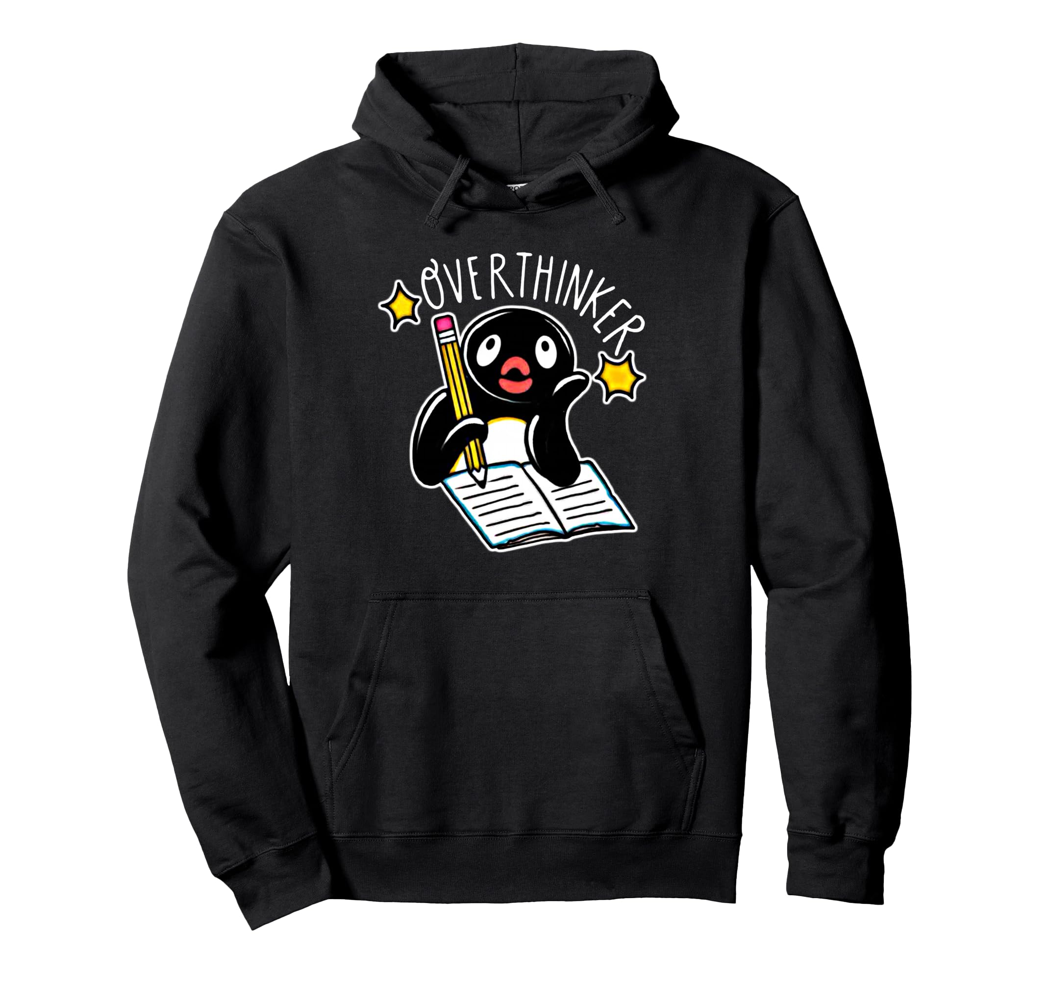 Penguin Overthinker Hoodie - Graphic Print for Adults - T-Shirt, Sweatshirt, Hoodie