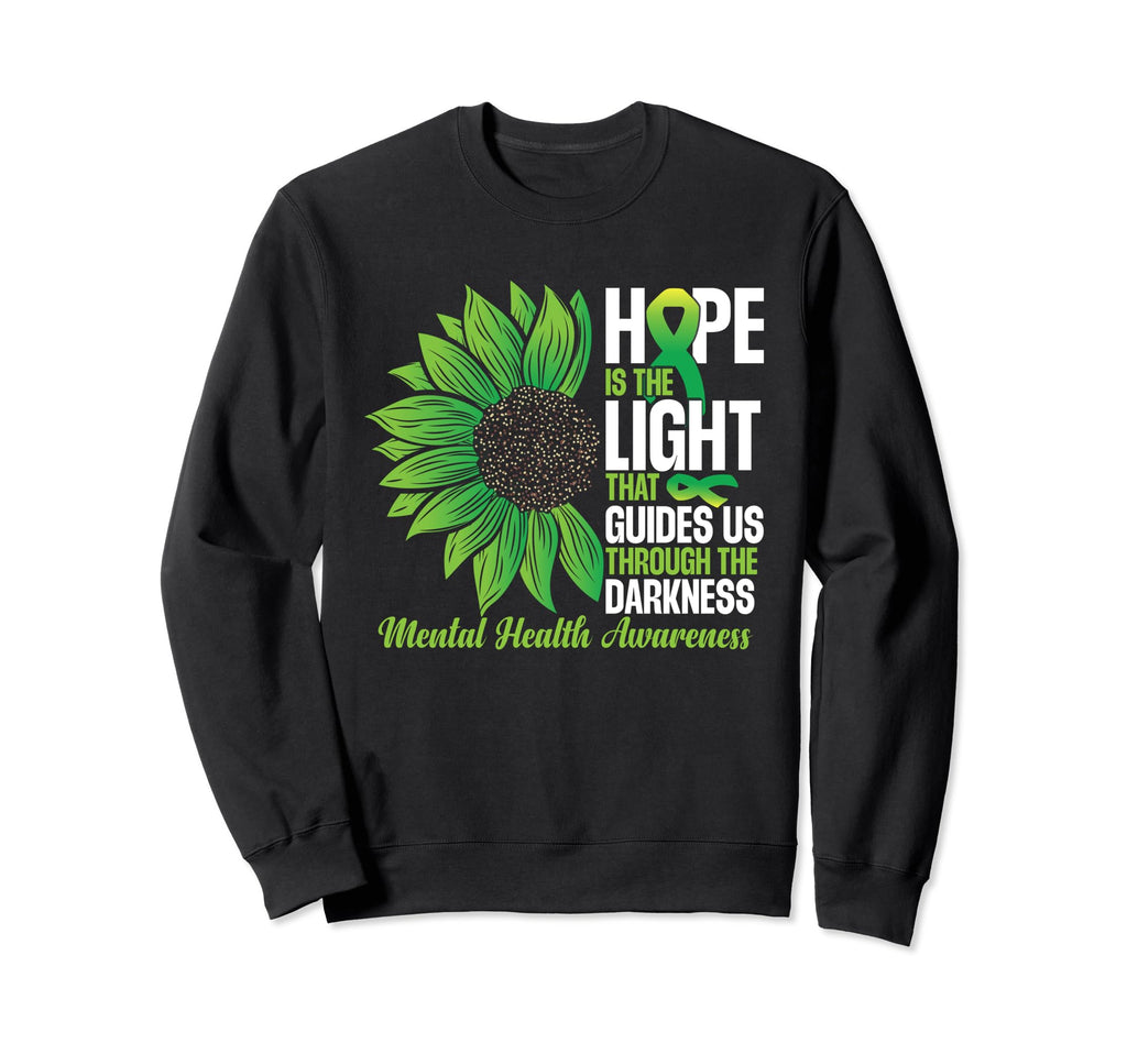 Green Ribbon Mental Health Awareness Sweatshirt - Unique Graphic for Adults - T-Shirt, Sweatshirt, Hoodie