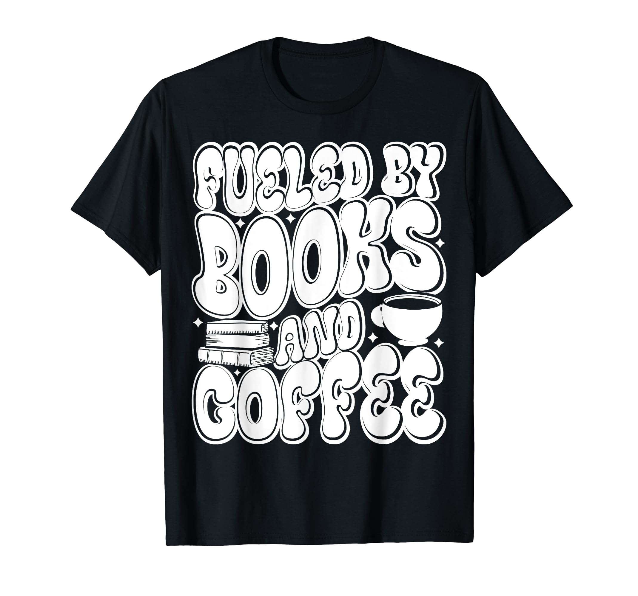 Fueled Books And Coffee Bookworm T-Shirt - Unique Graphic for Adults - T-Shirt, Sweatshirt, Hoodie