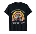 Rainbow Progress Over Perfection T-Shirt - Minimalist Print Unisex - T-Shirt, Sweatshirt, Hoodie