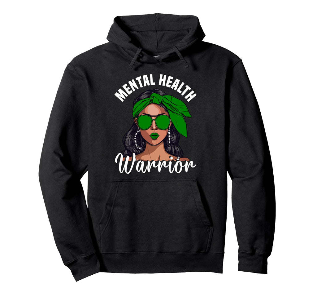 Mental Health Awareness Ribbon Warrior Hoodie - Minimalist Print Unisex - T-Shirt, Sweatshirt, Hoodie