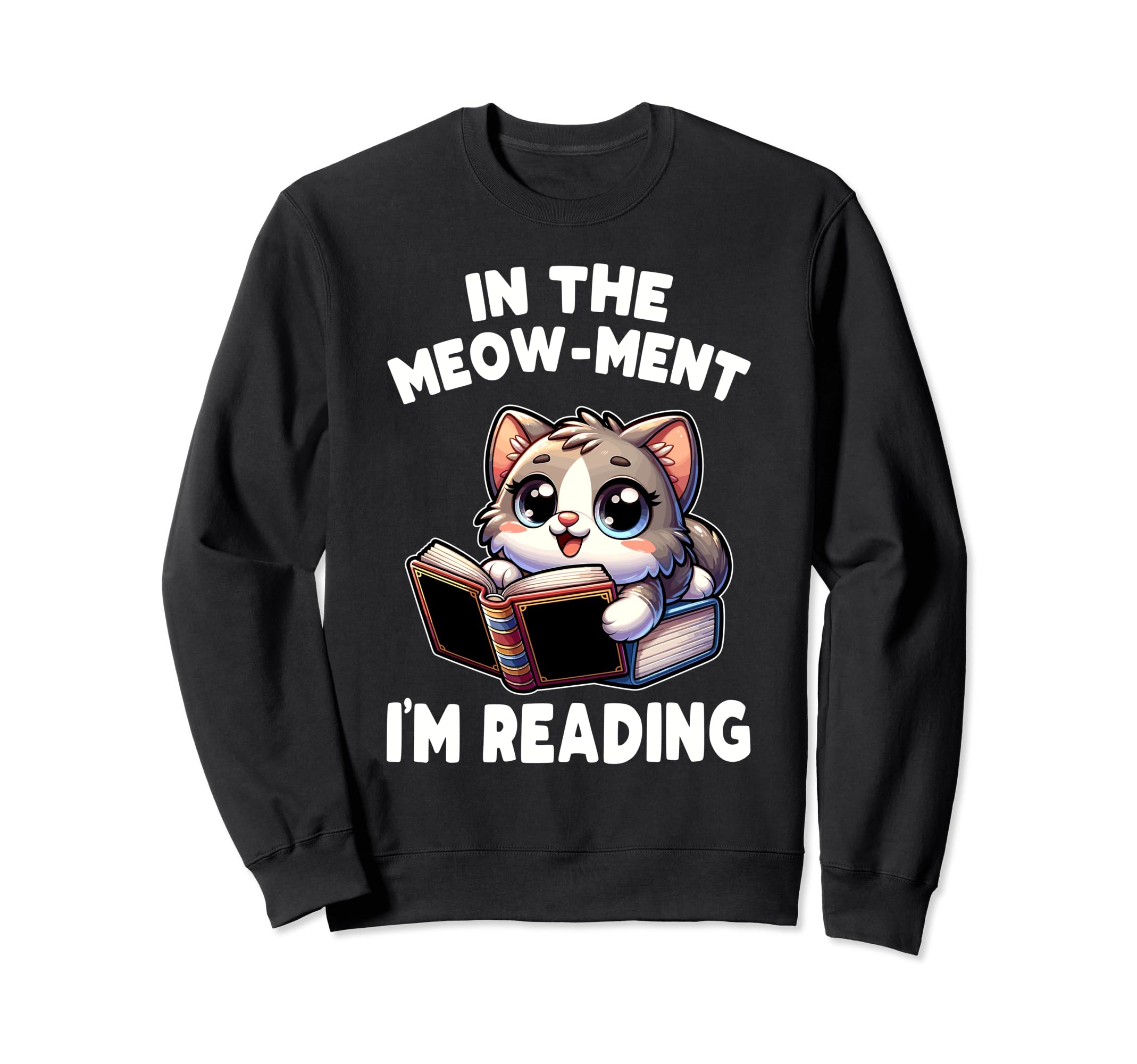 Reading Book Cat Library Reading Teacher Sweatshirt - Unique Graphic Unisex - T-Shirt, Sweatshirt, Hoodie