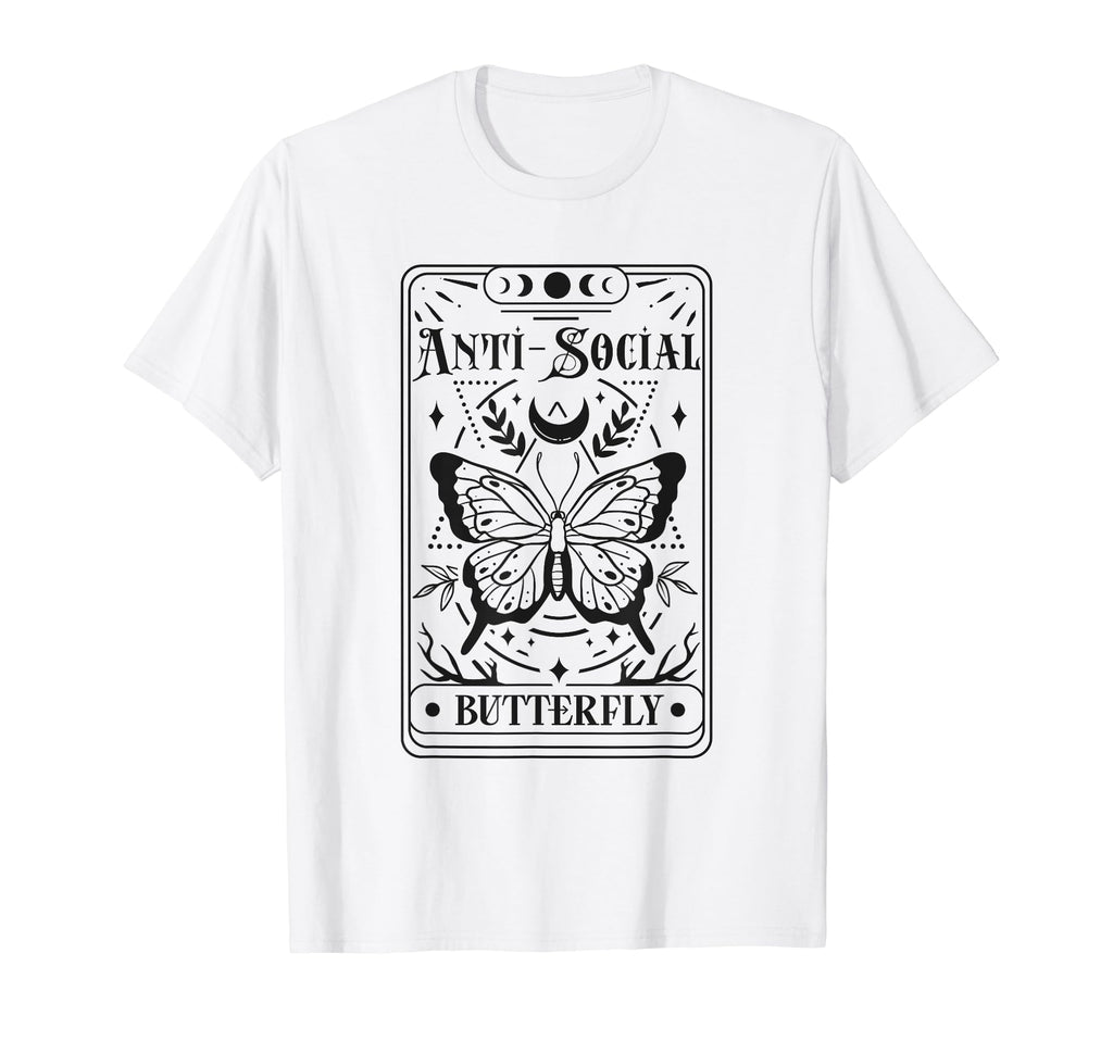 Anti Social Butterfly Funny Sarcastic T-Shirt - Custom Art Print Unisex - T-Shirt, Sweatshirt, Hoodie