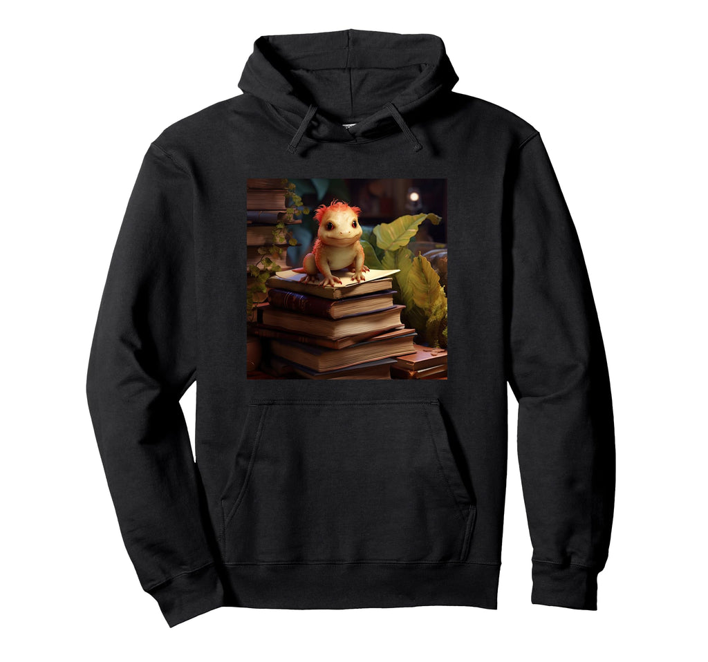 Book Nerd Axolotl Reading Library Hoodie - Streetwear Style Unisex - T-Shirt, Sweatshirt, Hoodie