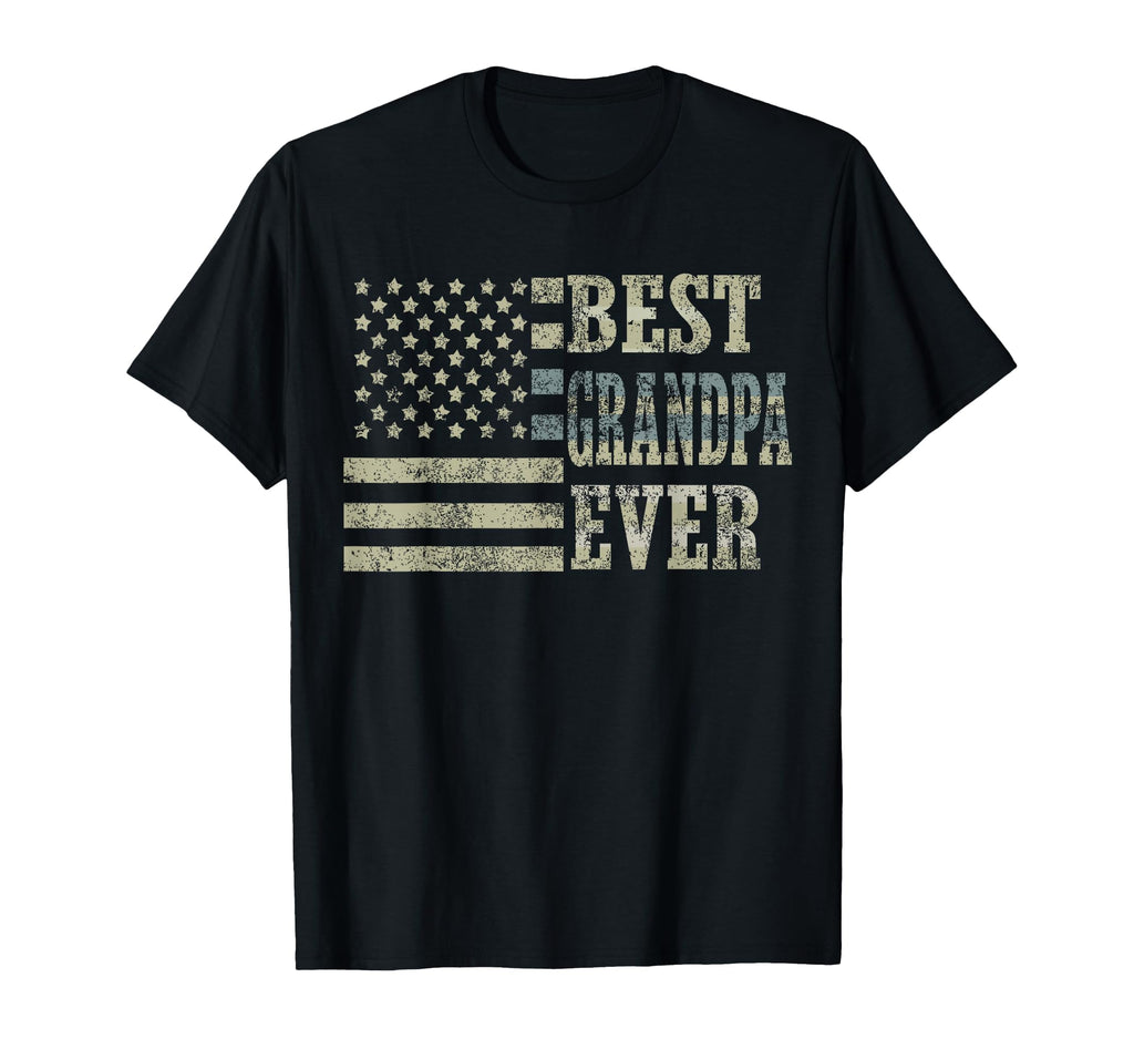 Best Grandpa Ever American Flag Usa T-Shirt - Minimalist Print Men Women - T-Shirt, Sweatshirt, Hoodie