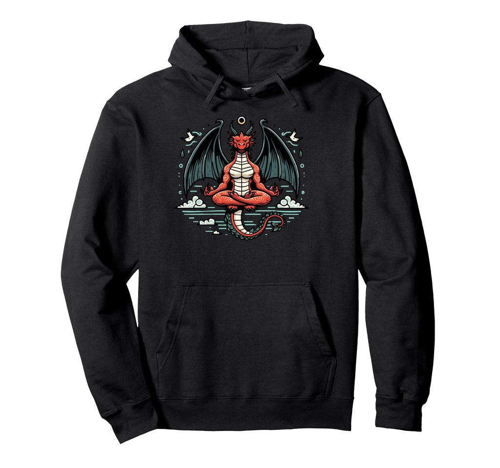 Meditation Dragon Yoga Pose Relaxing Hoodie - Streetwear Style Unisex - T-Shirt, Sweatshirt, Hoodie