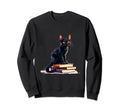Cats And Books Reading Bookworm Sweatshirt - Minimalist Print for Adults - T-Shirt, Sweatshirt, Hoodie