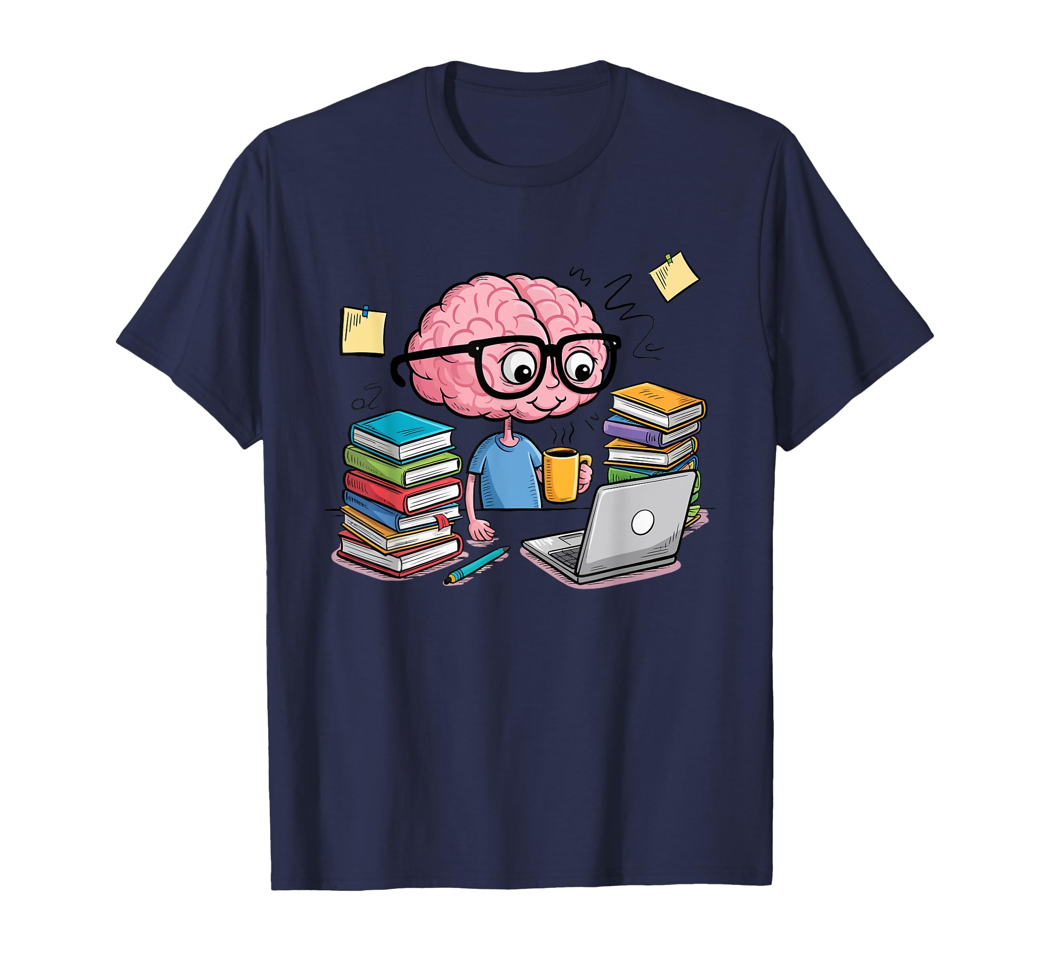 Study Session Brain Glasses Books T-Shirt - Minimalist Print for Adults - T-Shirt, Sweatshirt, Hoodie