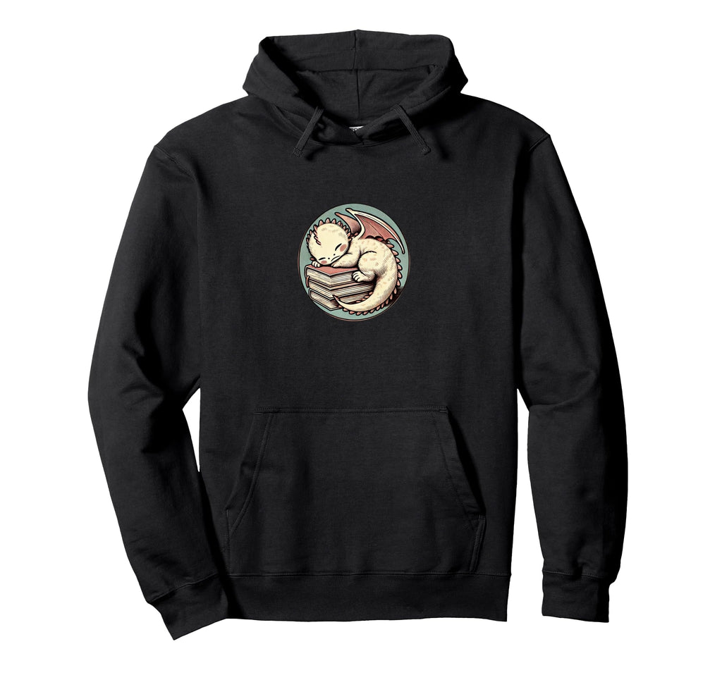 Sleeping Dragon Books Illustration Readers Hoodie - Unique Graphic Unisex - T-Shirt, Sweatshirt, Hoodie