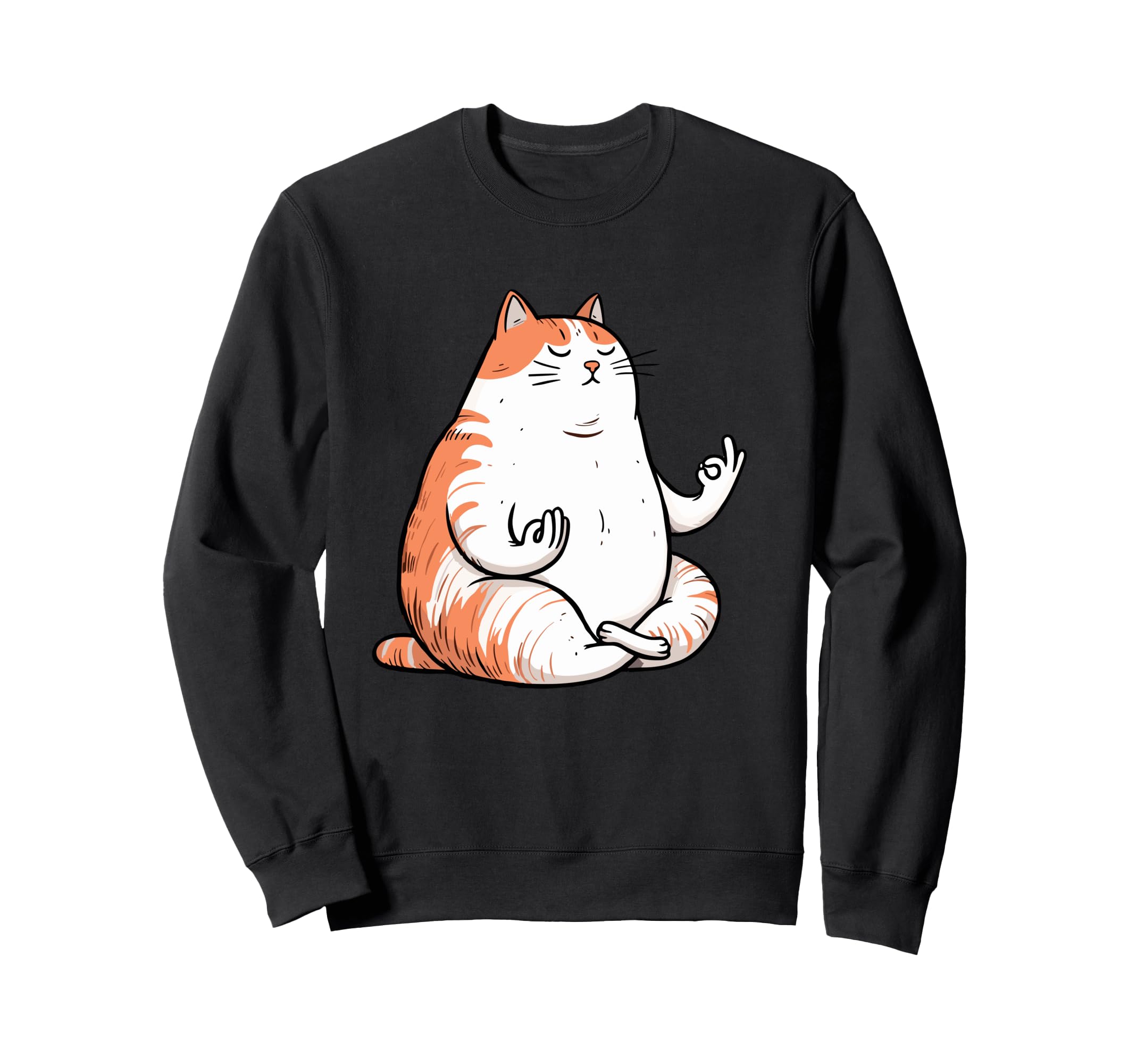 Meditation Cat Yoga Pose Sweatshirt - Casual Everyday Wear for Adults - T-Shirt, Sweatshirt, Hoodie