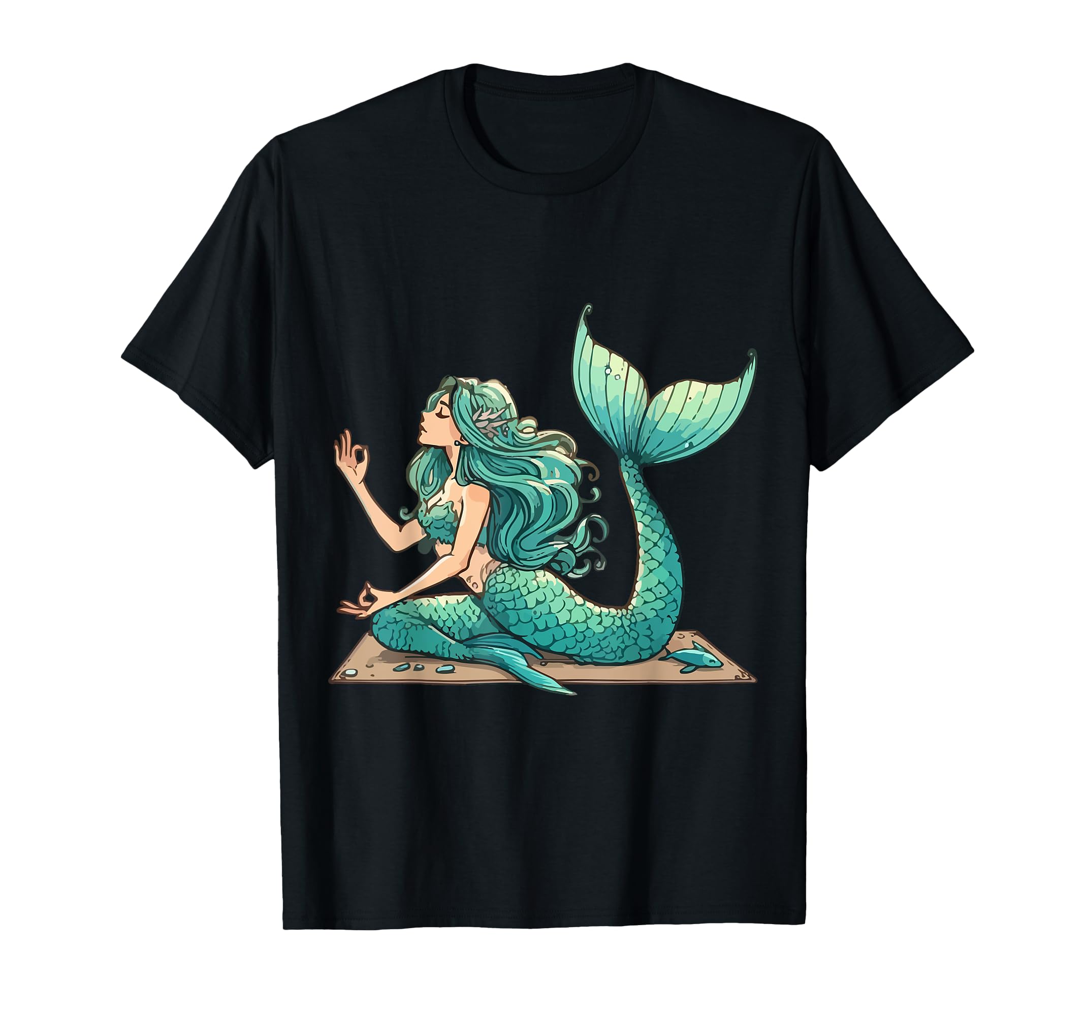 Meditation Mermaid Yoga Pose T-Shirt - Fun Novelty Design for Adults - T-Shirt, Sweatshirt, Hoodie