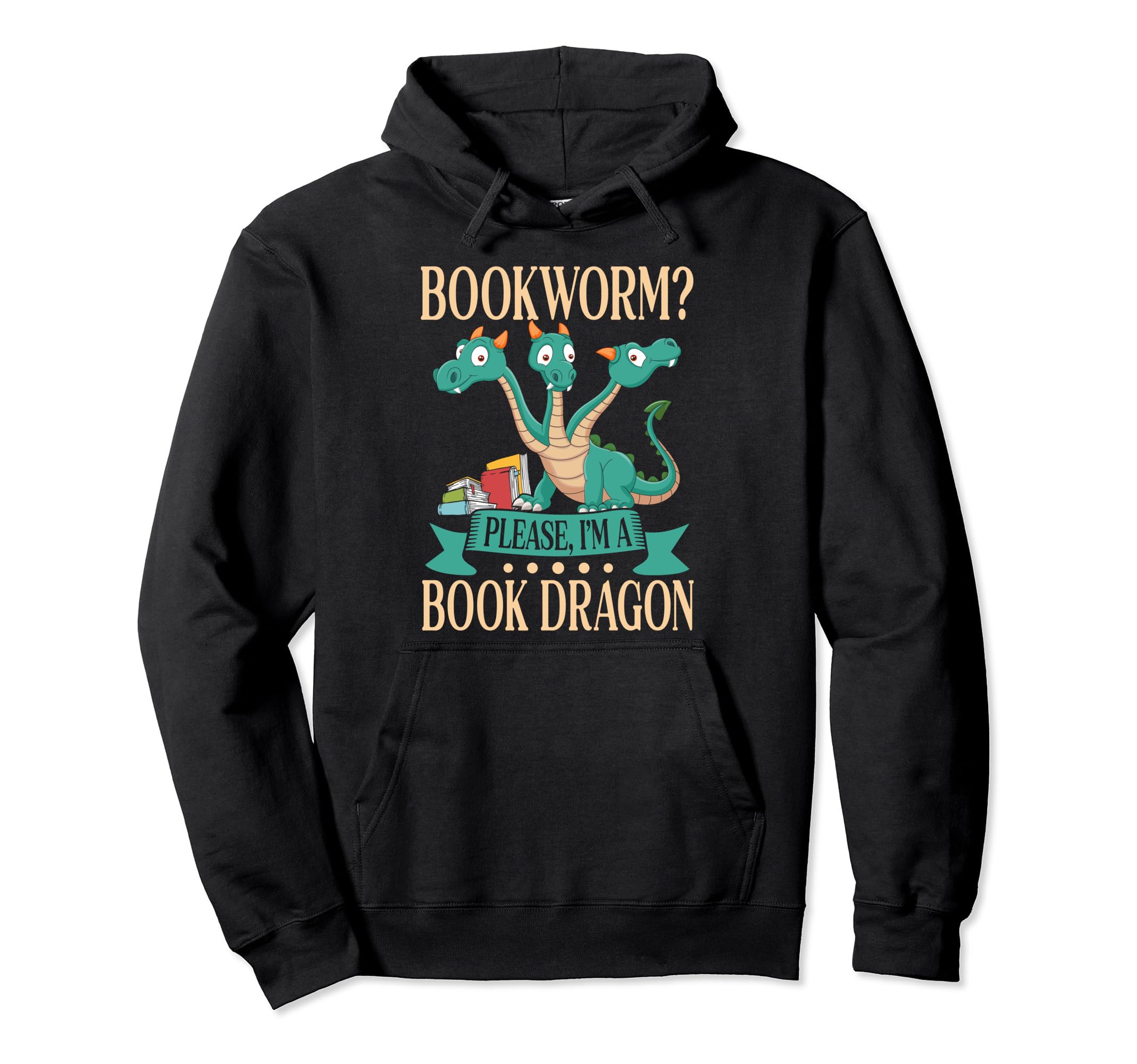 Bookworm Book Dragon Hoodie - Minimalist Print Men Women - T-Shirt, Sweatshirt, Hoodie