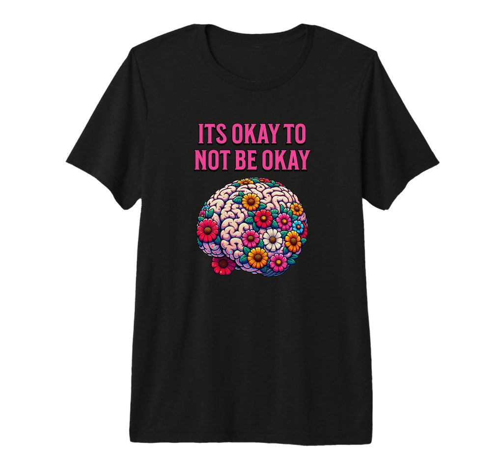 Mental Health Awareness Flower Brain Tri T-Shirt - Custom Art Print Unisex - T-Shirt, Sweatshirt, Hoodie