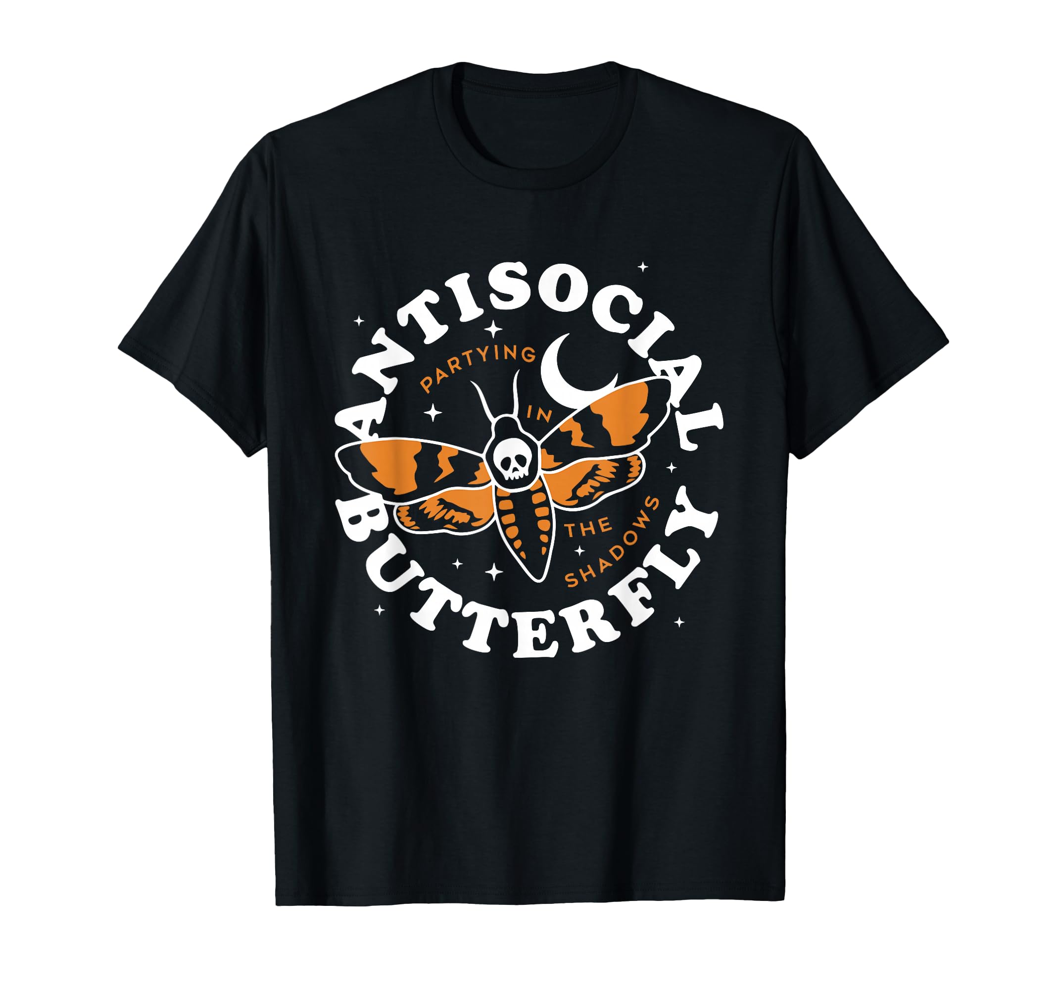 Antisocial Butterfly Partying Shadows T-Shirt - Graphic Print Unisex - T-Shirt, Sweatshirt, Hoodie