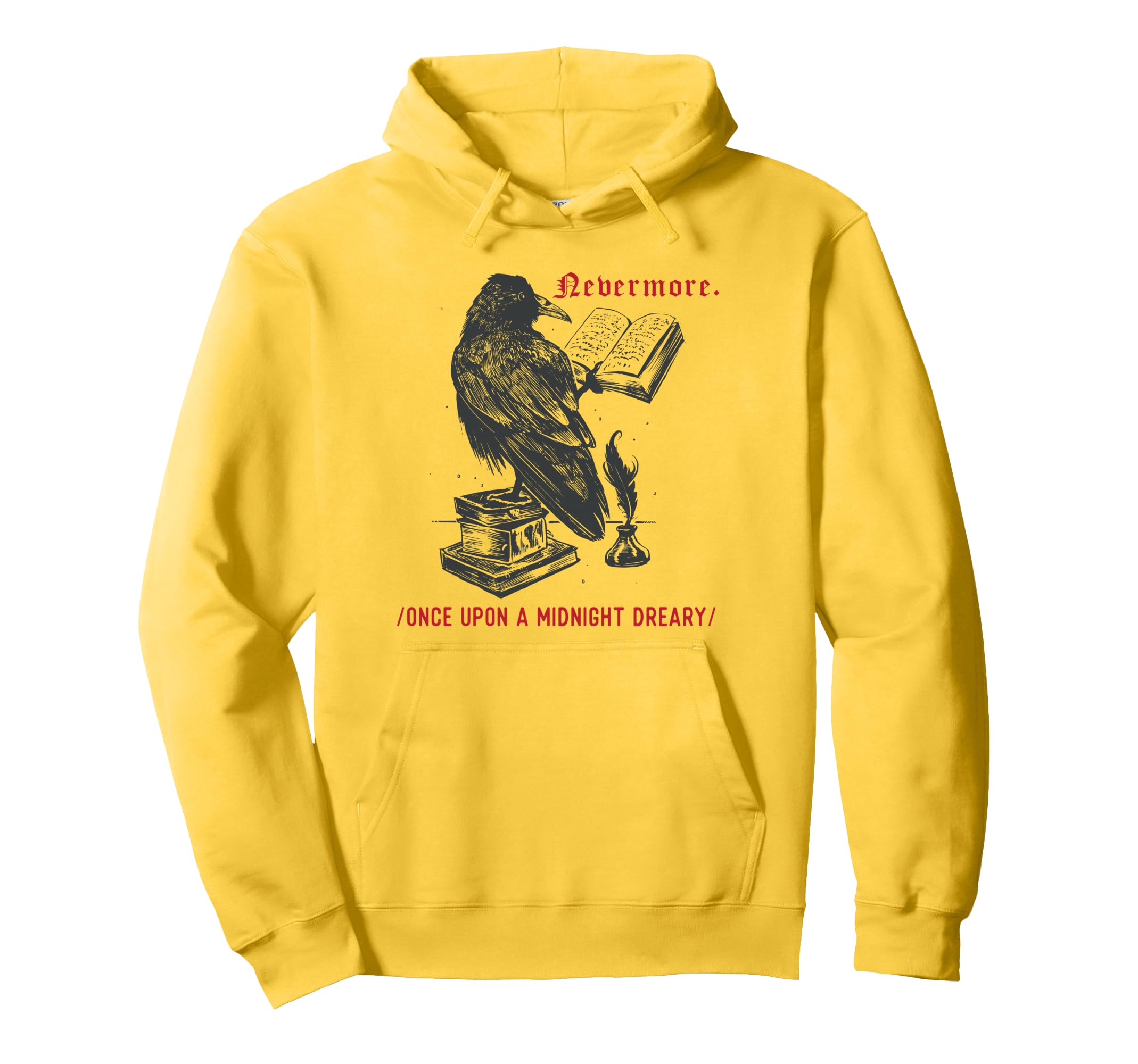 Raven Edgar Allen Poe Literature Hoodie - Fun Novelty Design for Adults - T-Shirt, Sweatshirt, Hoodie