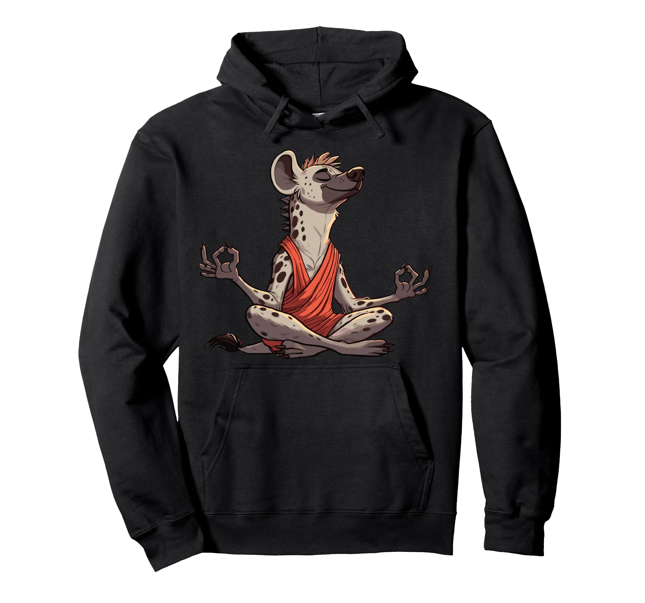 Meditation Hyena Yoga Pose Relaxing Hoodie - Aesthetic Graphic Unisex - T-Shirt, Sweatshirt, Hoodie