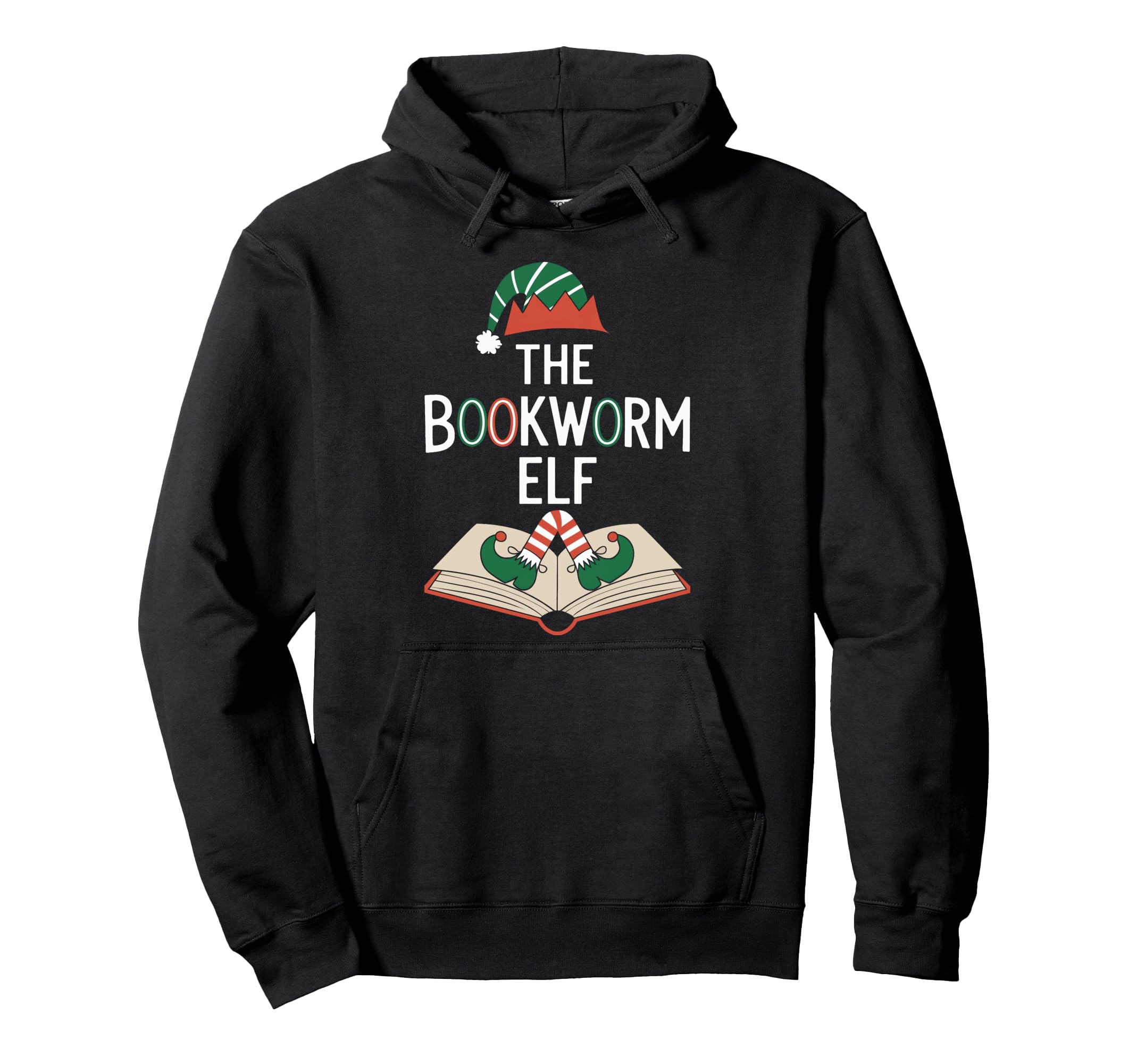 Bookworm Elf Book Club Book Book Lover Hoodie - Fun Novelty Design Unisex - T-Shirt, Sweatshirt, Hoodie
