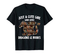 Just Who Loves Dragons And Books Funny T-Shirt - Unique Graphic Unisex - T-Shirt, Sweatshirt, Hoodie