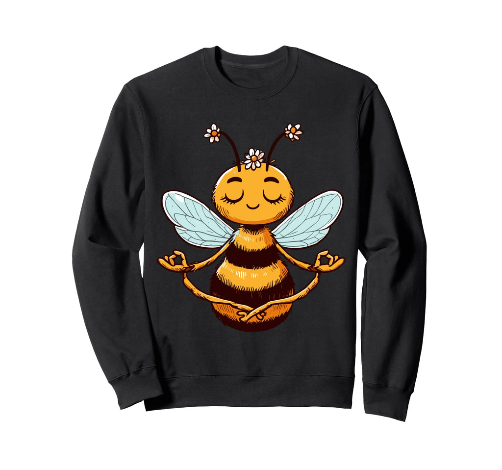 Meditation Bee Yoga Pose Relaxing Sweatshirt - Graphic Print Men Women - T-Shirt, Sweatshirt, Hoodie
