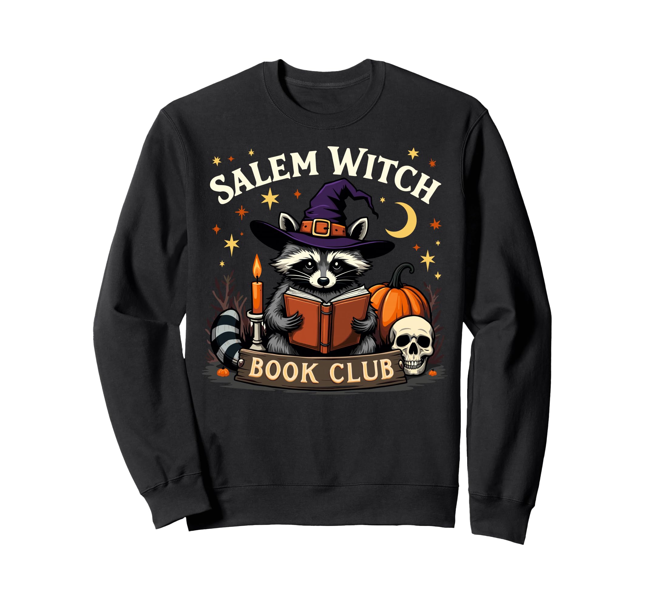 Funny Raccoon Halloween Salem Sweatshirt - Aesthetic Graphic for Adults - T-Shirt, Sweatshirt, Hoodie