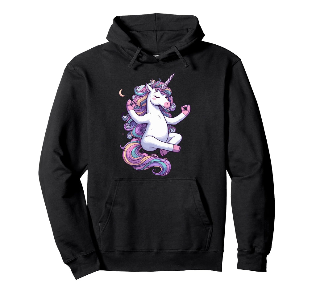 Meditation Unicorn Yoga Pose Relaxing Hoodie - Casual Everyday Wear Unisex - T-Shirt, Sweatshirt, Hoodie