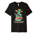 Book Dragon Reading Lover Fantasy Worm T-Shirt - Minimalist Print Unisex - T-Shirt, Sweatshirt, Hoodie