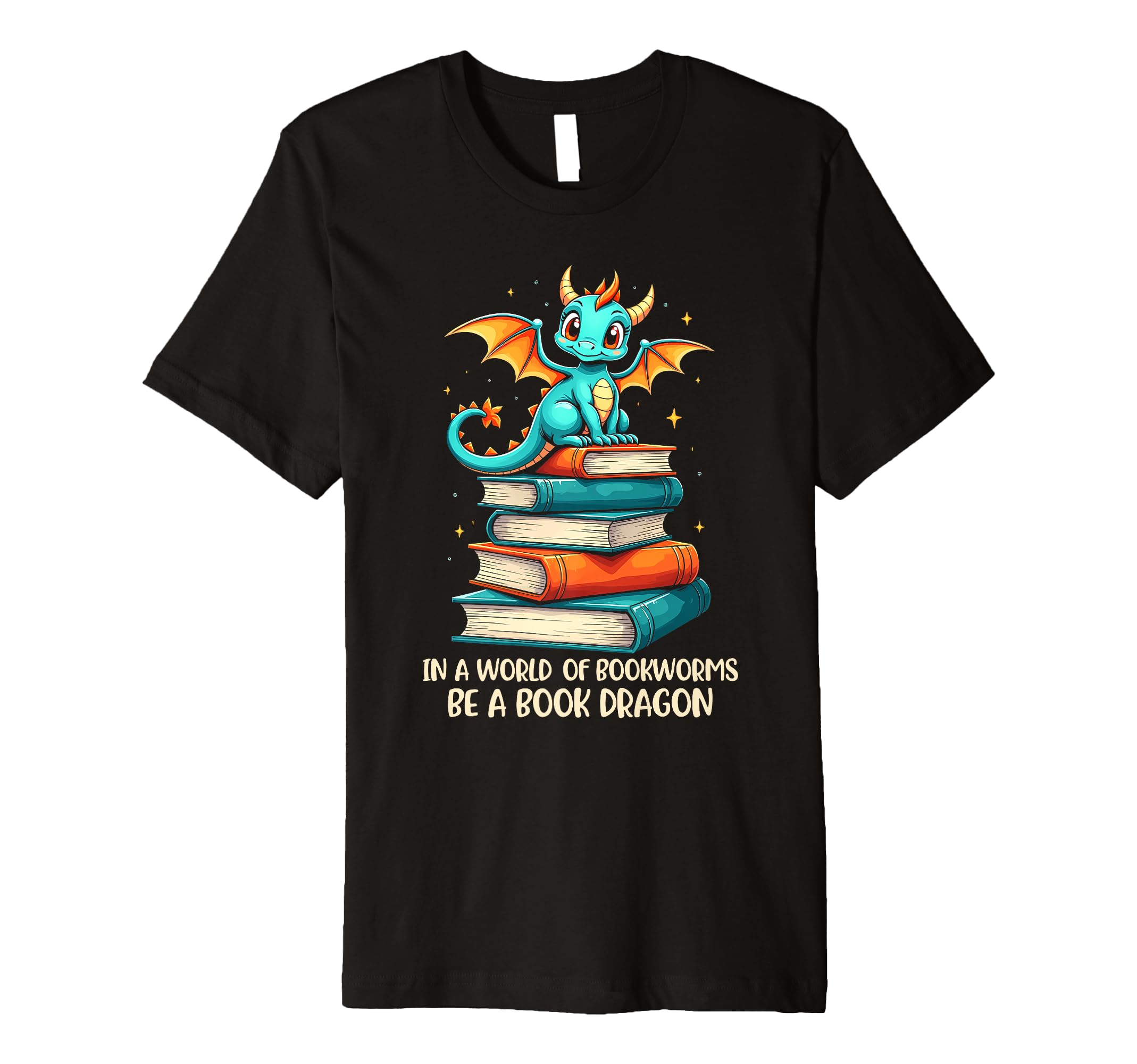 Book Dragon Reading Lover Fantasy Worm T-Shirt - Minimalist Print Unisex - T-Shirt, Sweatshirt, Hoodie