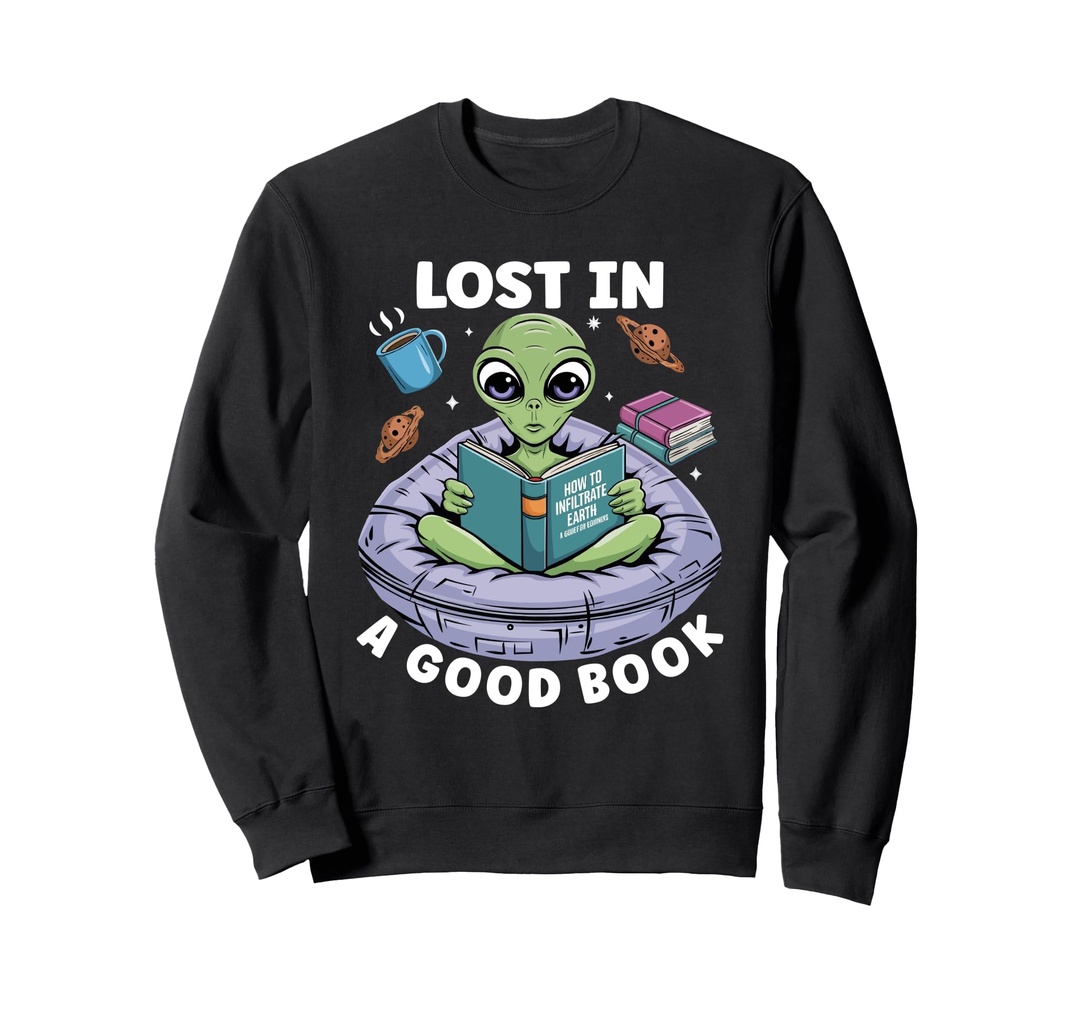 Bookworm Sci Fi Reader Lost Books Sweatshirt - Streetwear Style for Adults - T-Shirt, Sweatshirt, Hoodie