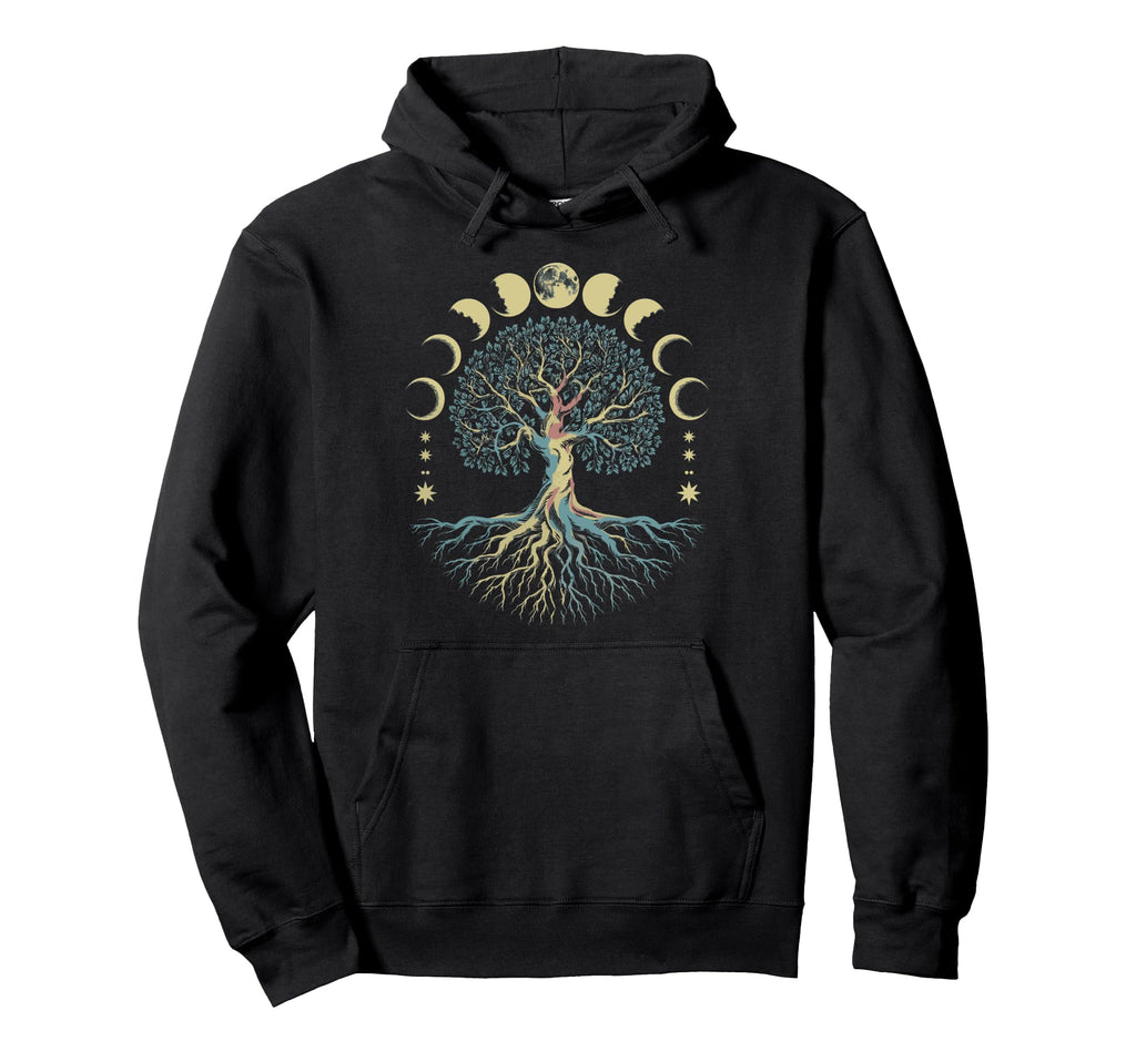 Tree Life Moon Phases As Above So Below Hoodie - Fun Novelty Design Unisex - T-Shirt, Sweatshirt, Hoodie