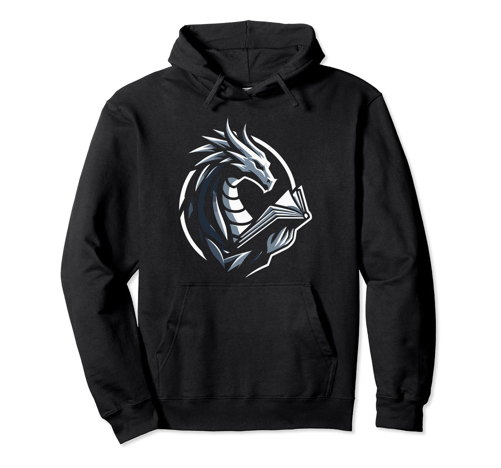 Dragon Reading Book Dragon Enthusiast Designs Hoodie - Graphic Print Unisex - T-Shirt, Sweatshirt, Hoodie