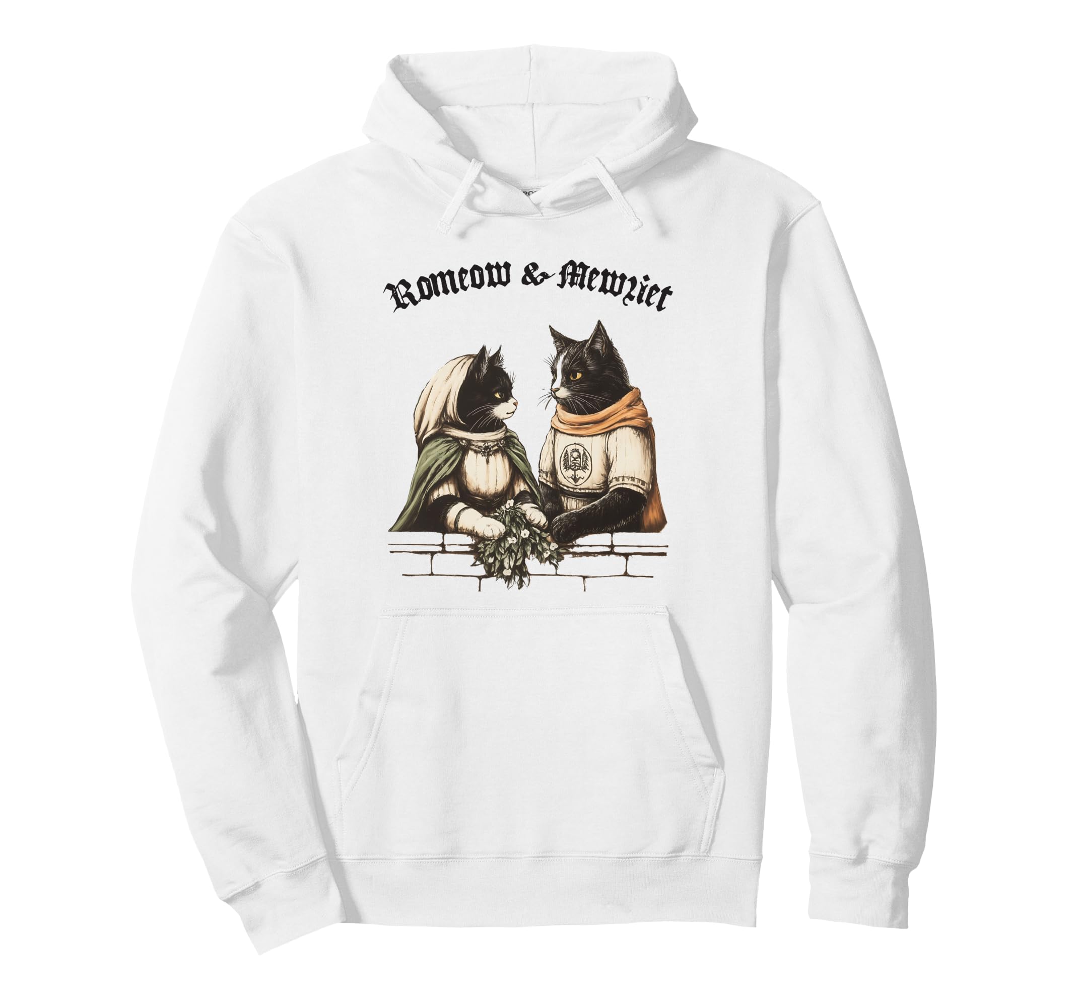 Romeow Mewliet Funny Cat Lover Hoodie - Unique Graphic Men Women - T-Shirt, Sweatshirt, Hoodie