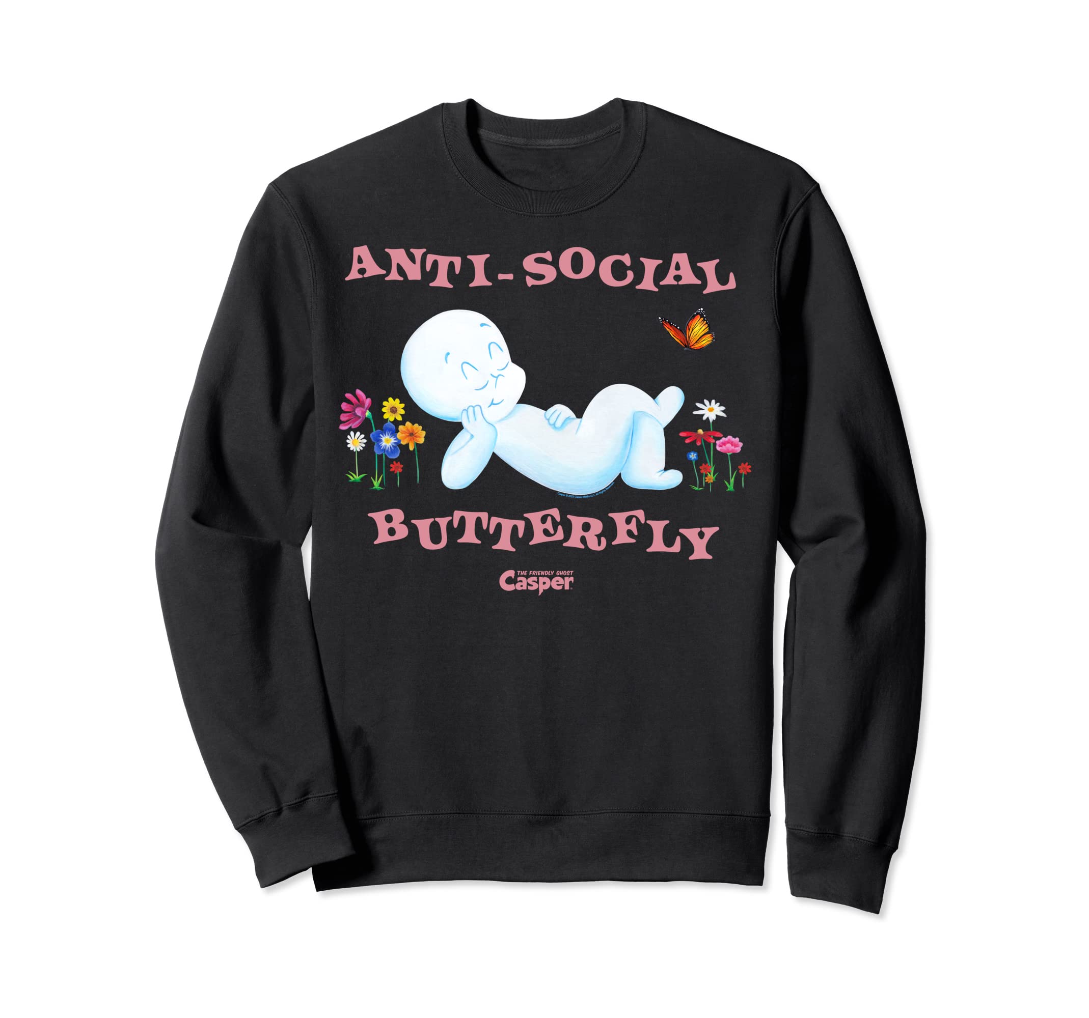 Casper Friendly Ghost Anti Social Sweatshirt - Casual Everyday Wear Unisex - T-Shirt, Sweatshirt, Hoodie