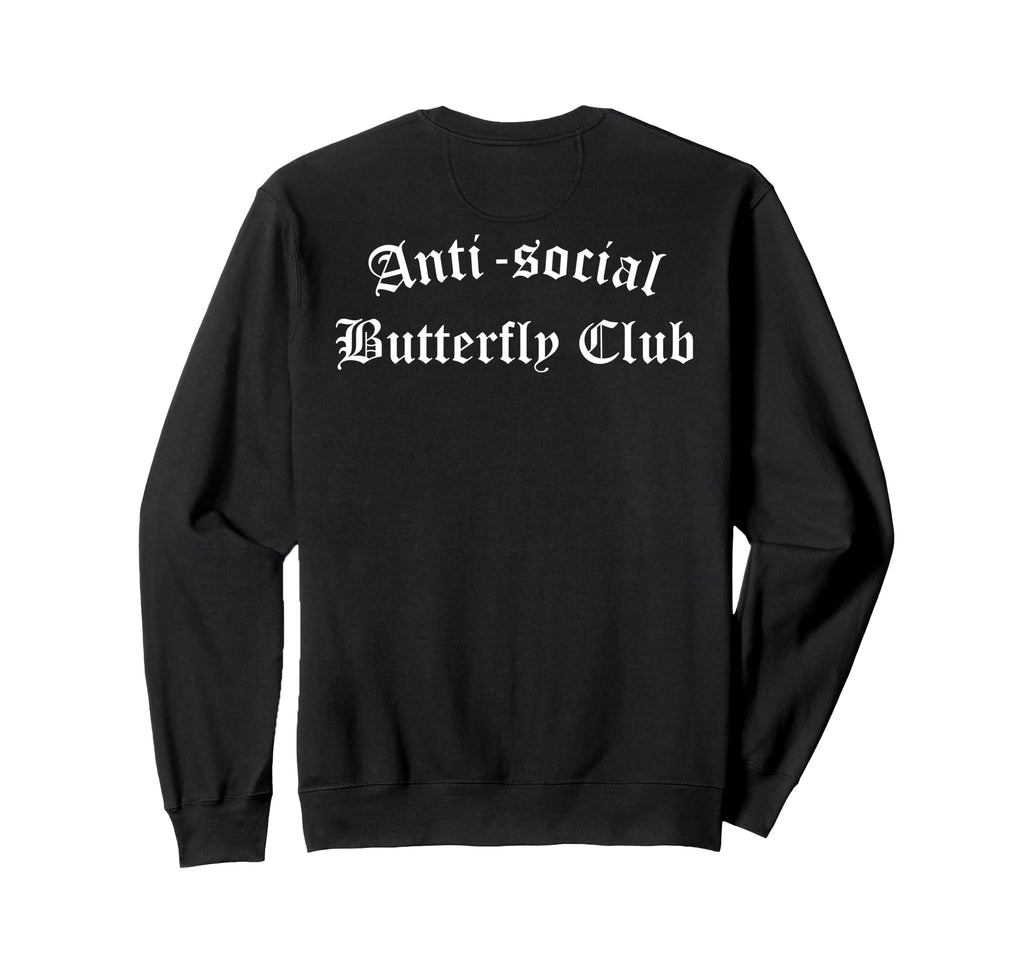 Anti Social Butterfly Club Antisocial Sweatshirt - Custom Art Print Unisex - T-Shirt, Sweatshirt, Hoodie