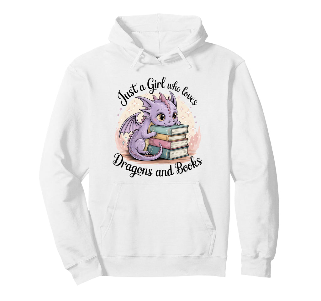 Just Who Loves Dragons And Books Fantasy Hoodie - Fun Novelty Design Unisex - T-Shirt, Sweatshirt, Hoodie