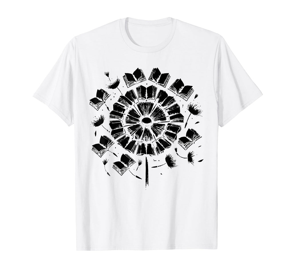 Flower Dandelions Books Library Book T-Shirt - Trendy Graphic Men Women - T-Shirt, Sweatshirt, Hoodie