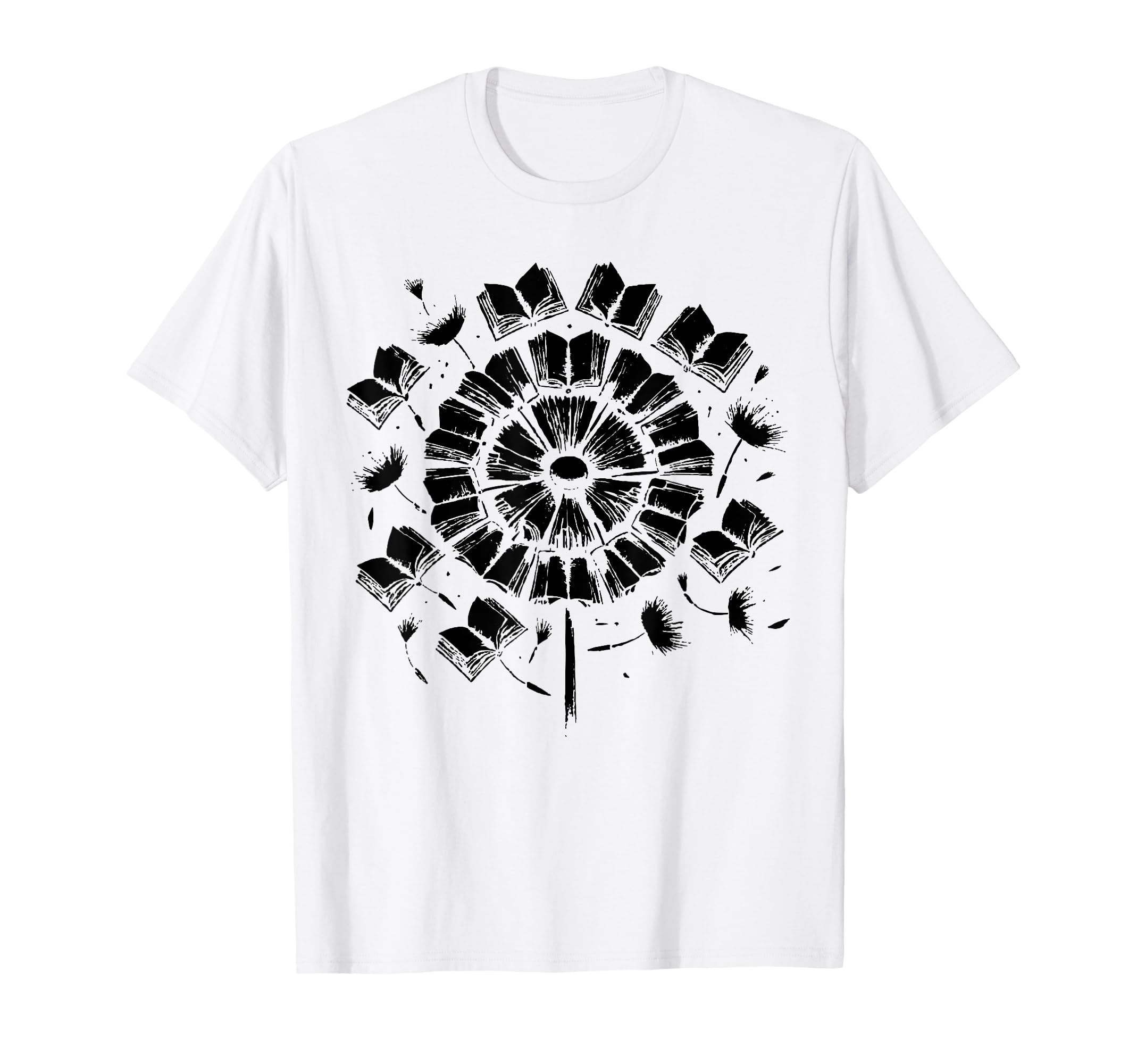 Flower Dandelions Books Library Book T-Shirt - Trendy Graphic Men Women - T-Shirt, Sweatshirt, Hoodie